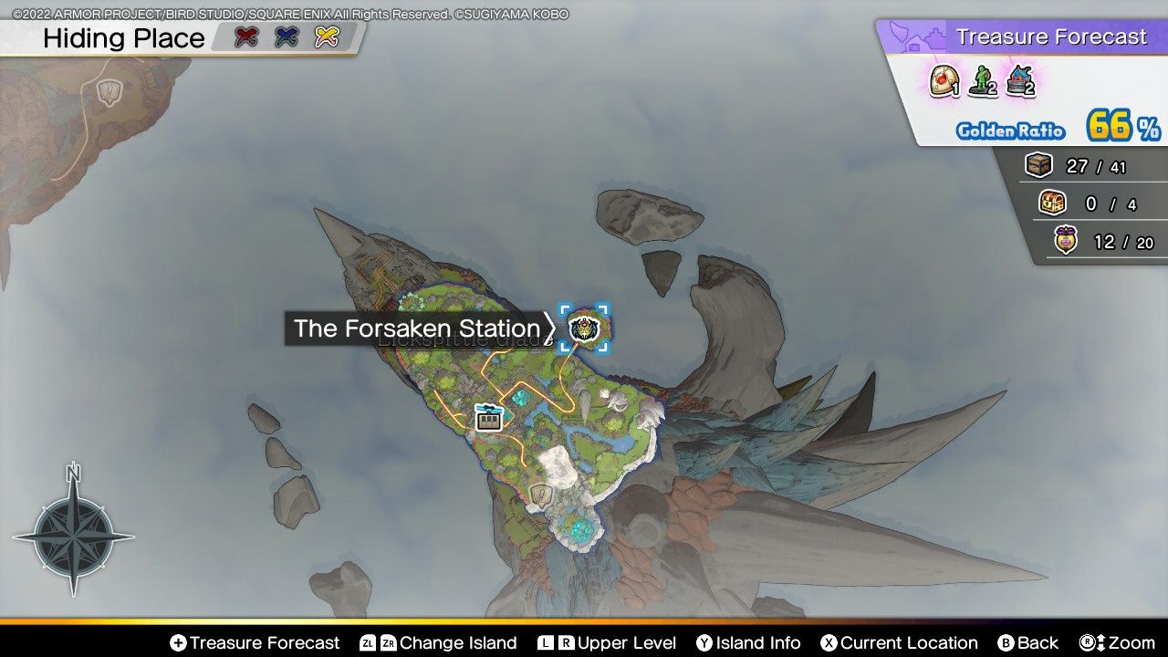 Dragon Quest Treasures, The Railway Station, Paternoggin, The Forsaken Station Map