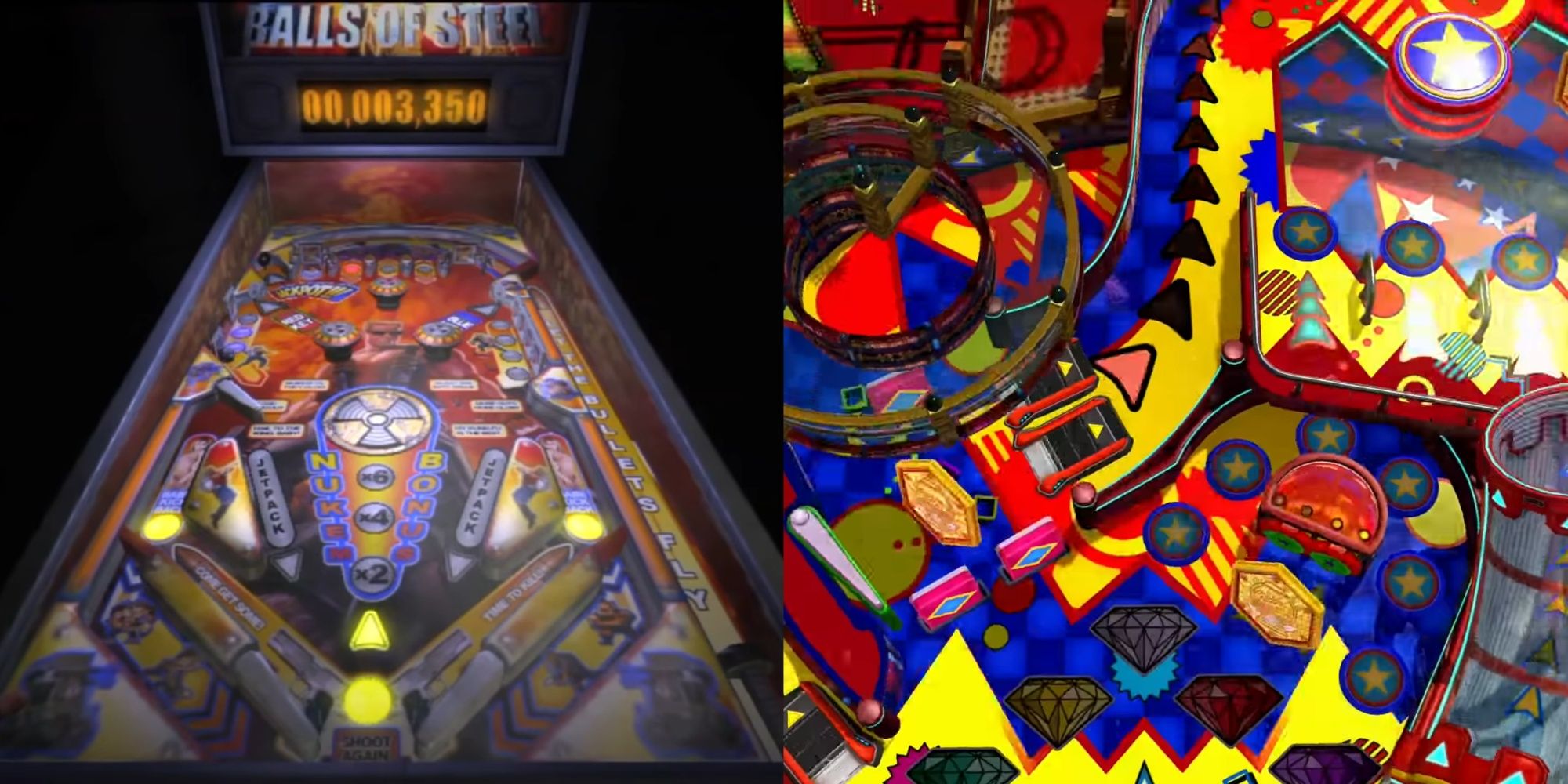 Duke Nukem Balls of Steel Pinball from Duke Nukem Forever and the Casino Night Pinball minigame from Sonic Generations.