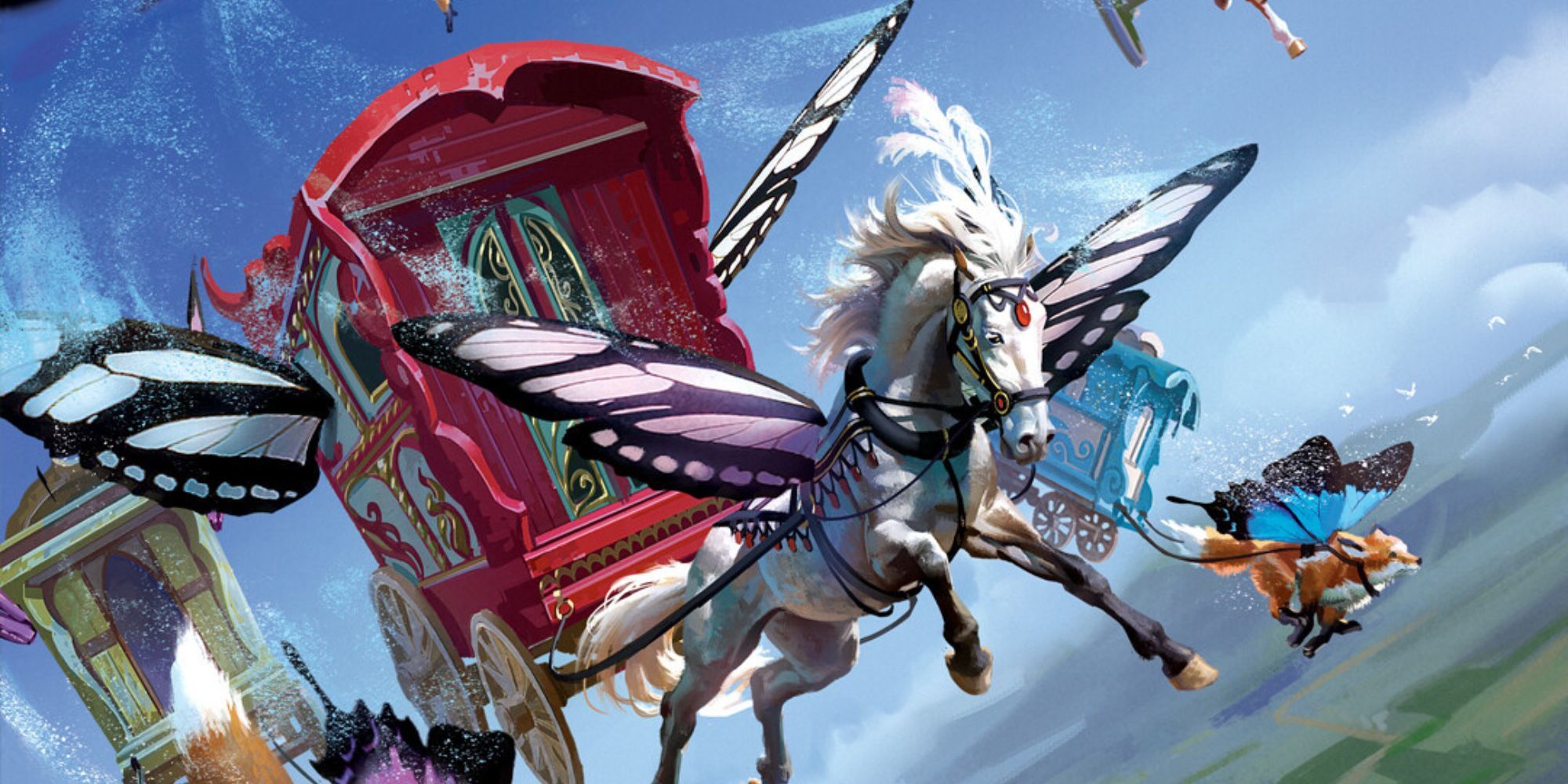 Dungeons & Dragons - The Wild Beyond The Witchlight Portal Arrival of butterfly horse driven carriages