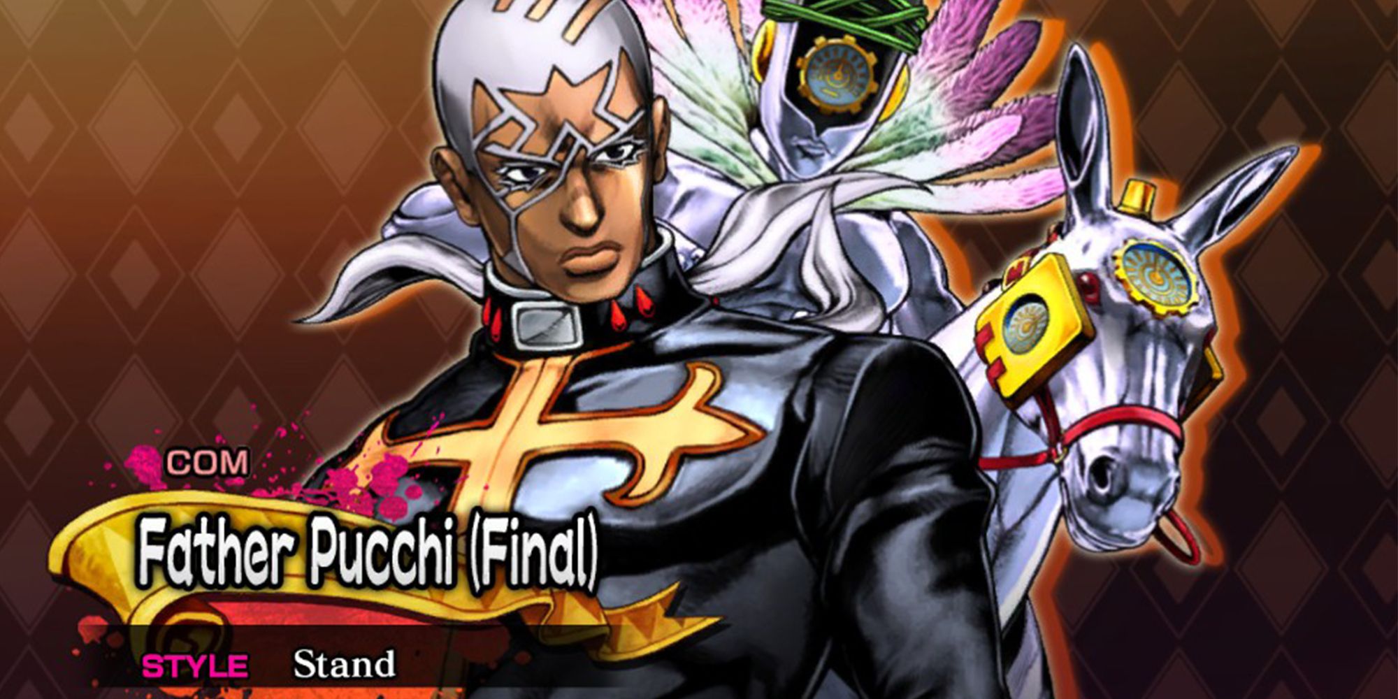 Father Pucchi and his Stand's final form, Maiden Heaven, from JoJo's Bizarre Adventure ASBR.
