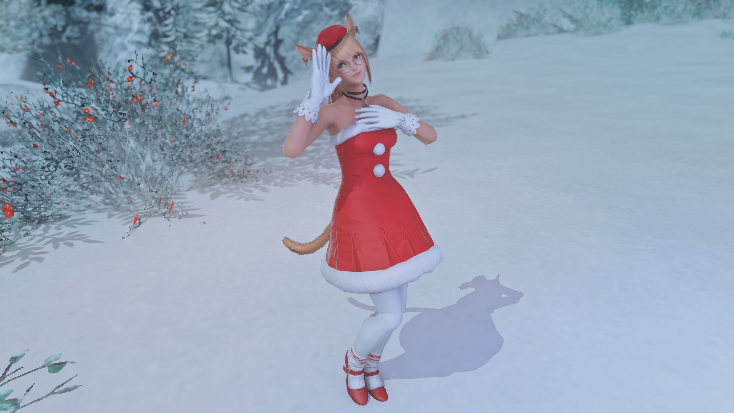 Final Fantasy 14 Kaiyoko Star in their Christmas Glamour