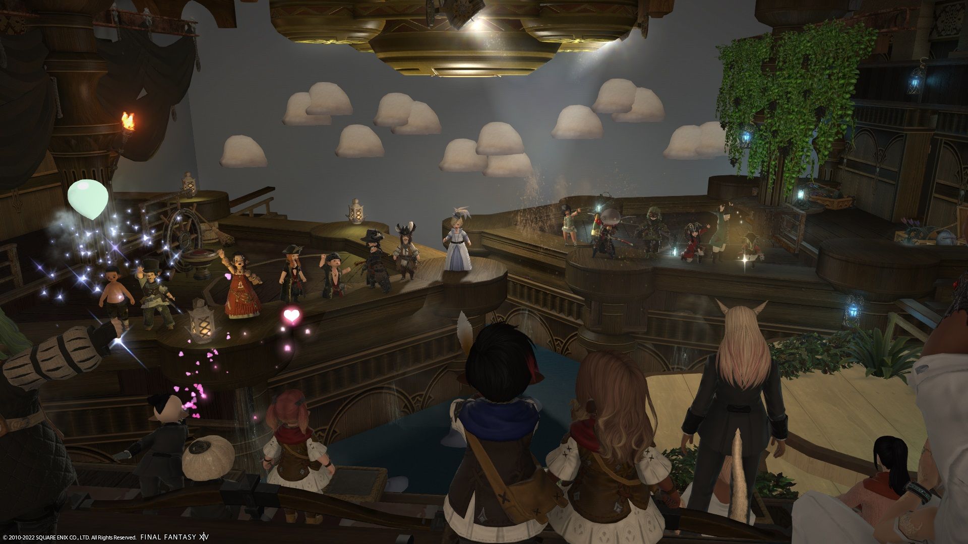 Final Fantasy 14 Lalafells of the Caribbean cast on stage