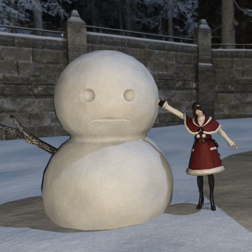 final fantasy 14 player and snowman