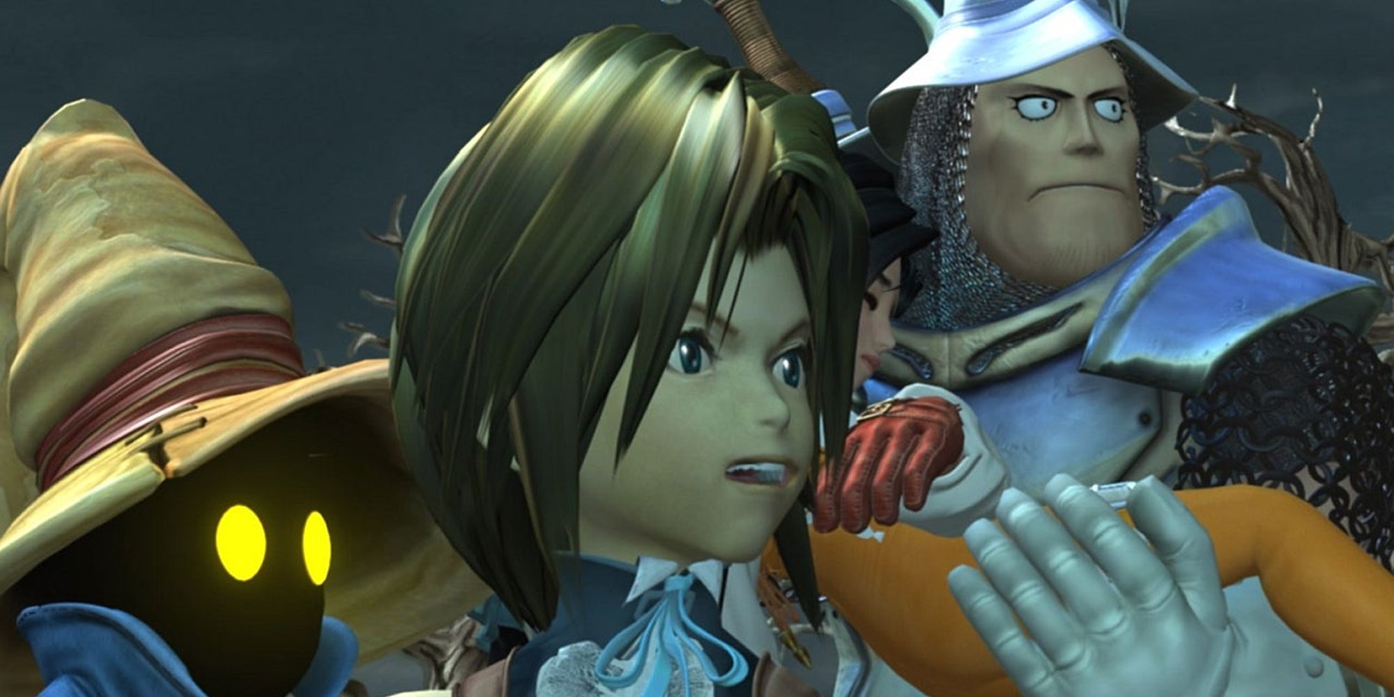 Vvi, Zidane and Steiner carrying Garnet in Final Fantasy 9