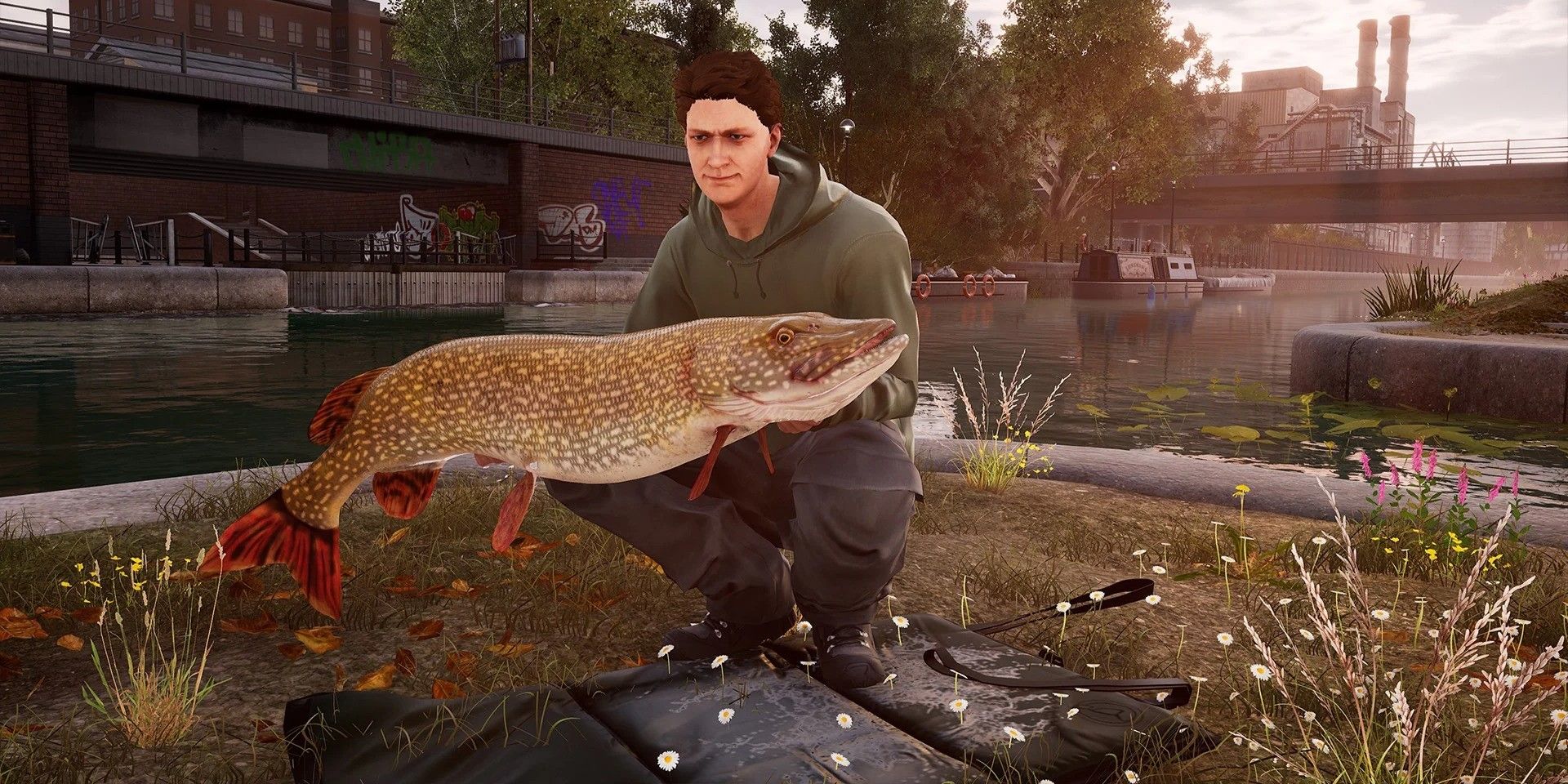 Fishing Sim World Pro Tour PS man holding fish