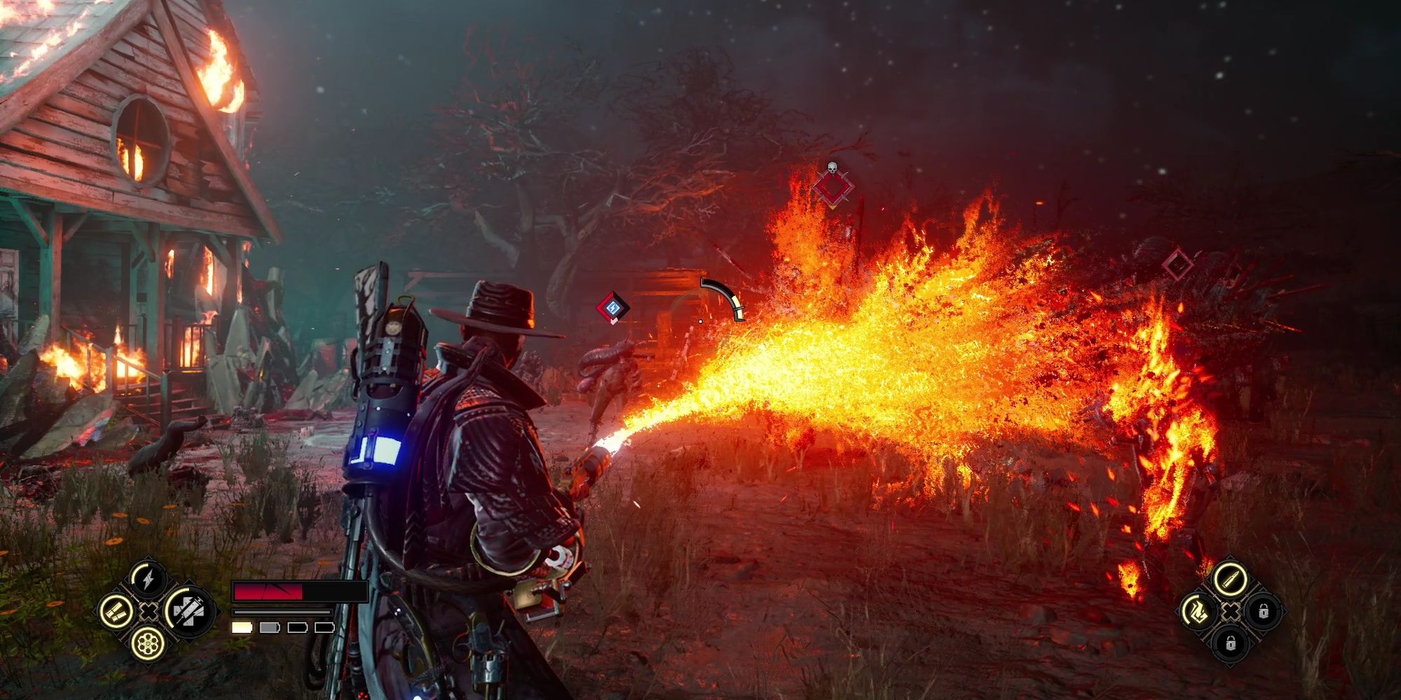 Evil West: Jessie Rentier Using The Scorcher Flamethrower