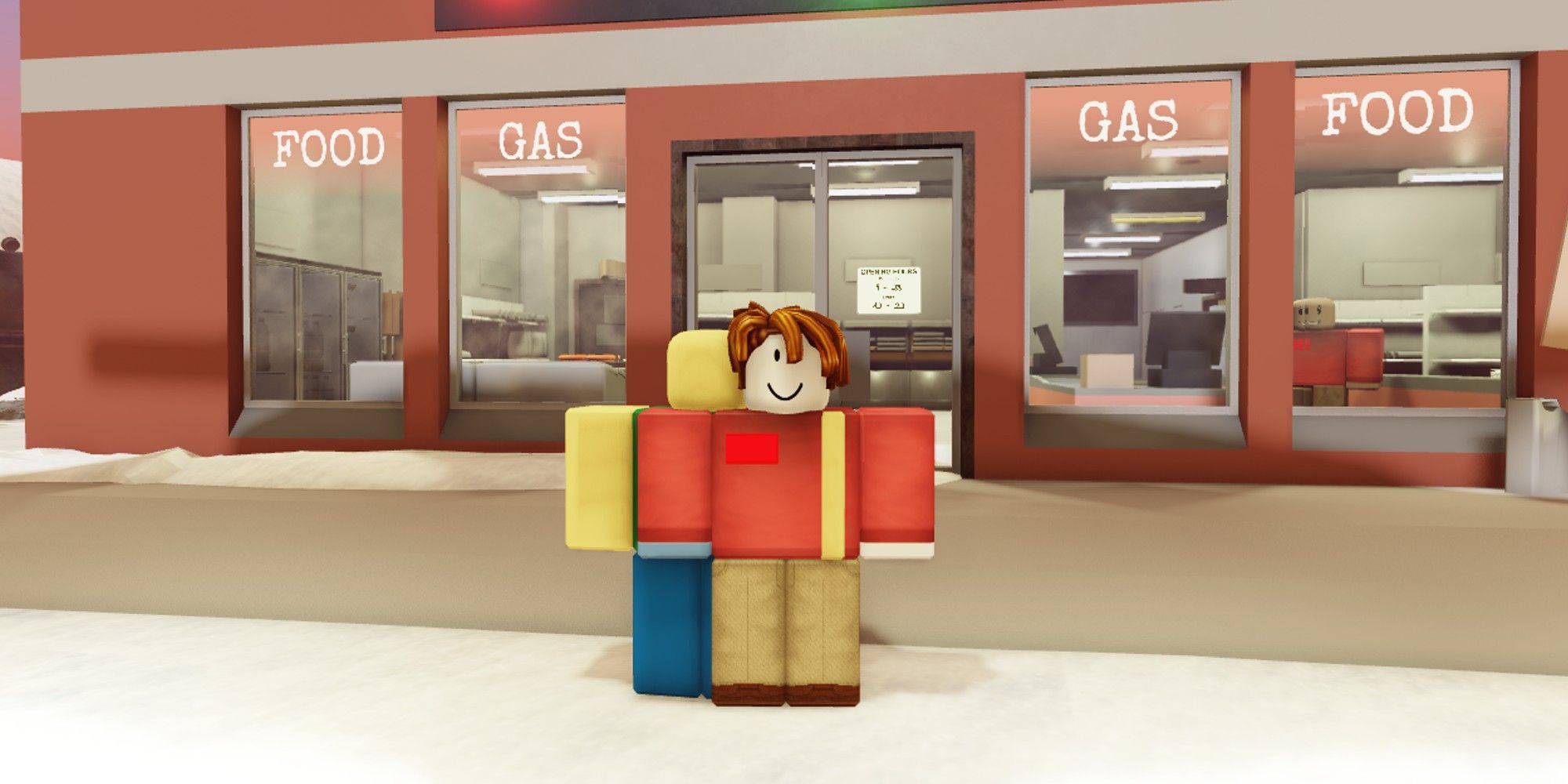 Gas Station Simulator Character Outside Their Gas Station
