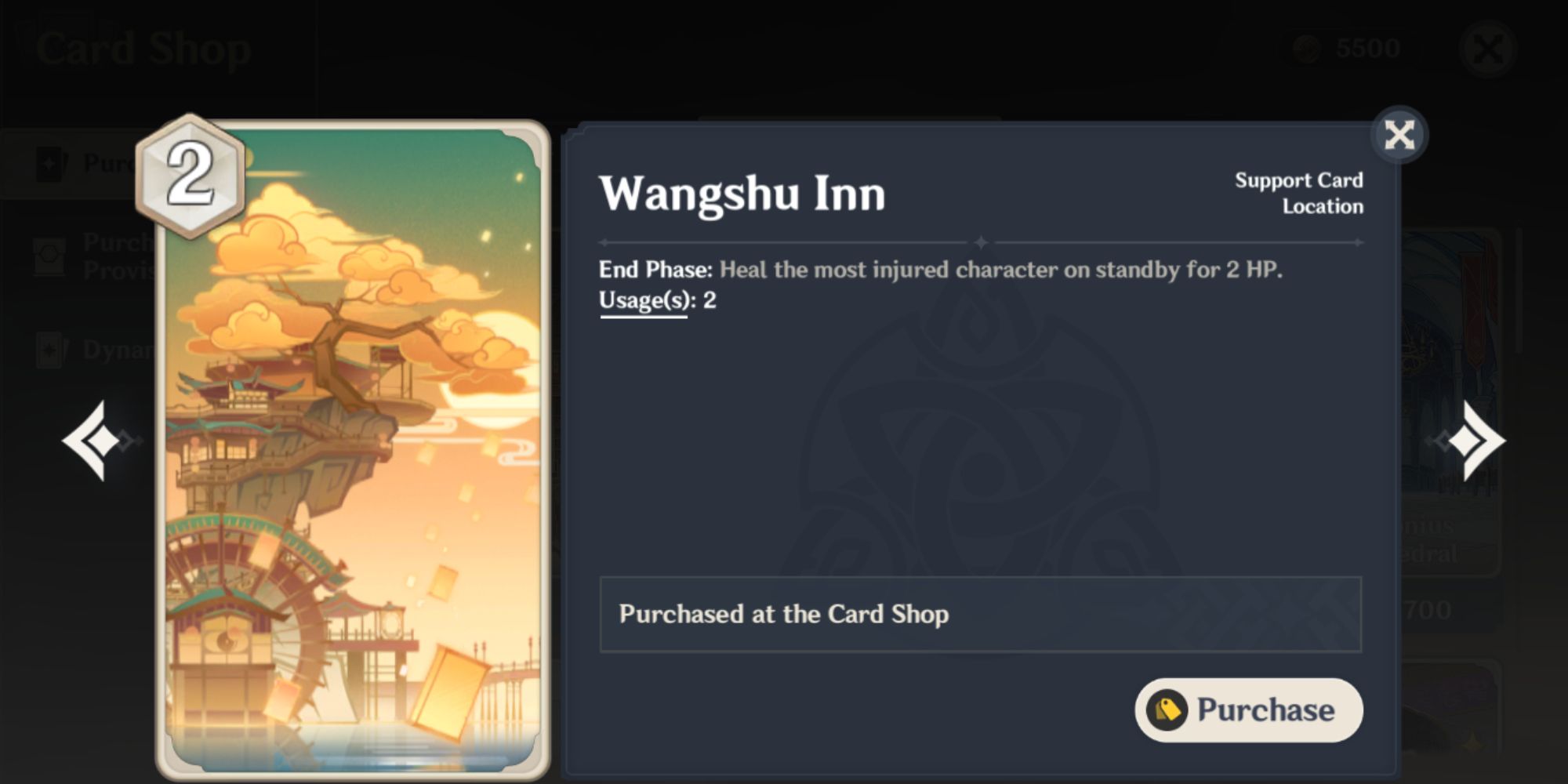 Genshin Impact Genius Invokation TGC Wangshu Inn