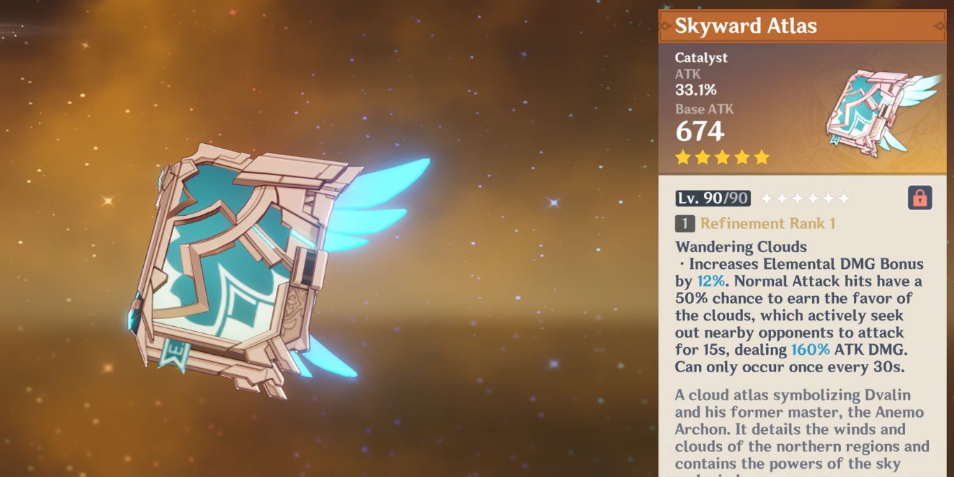 Genshin Impact Skyward Atlas With Description