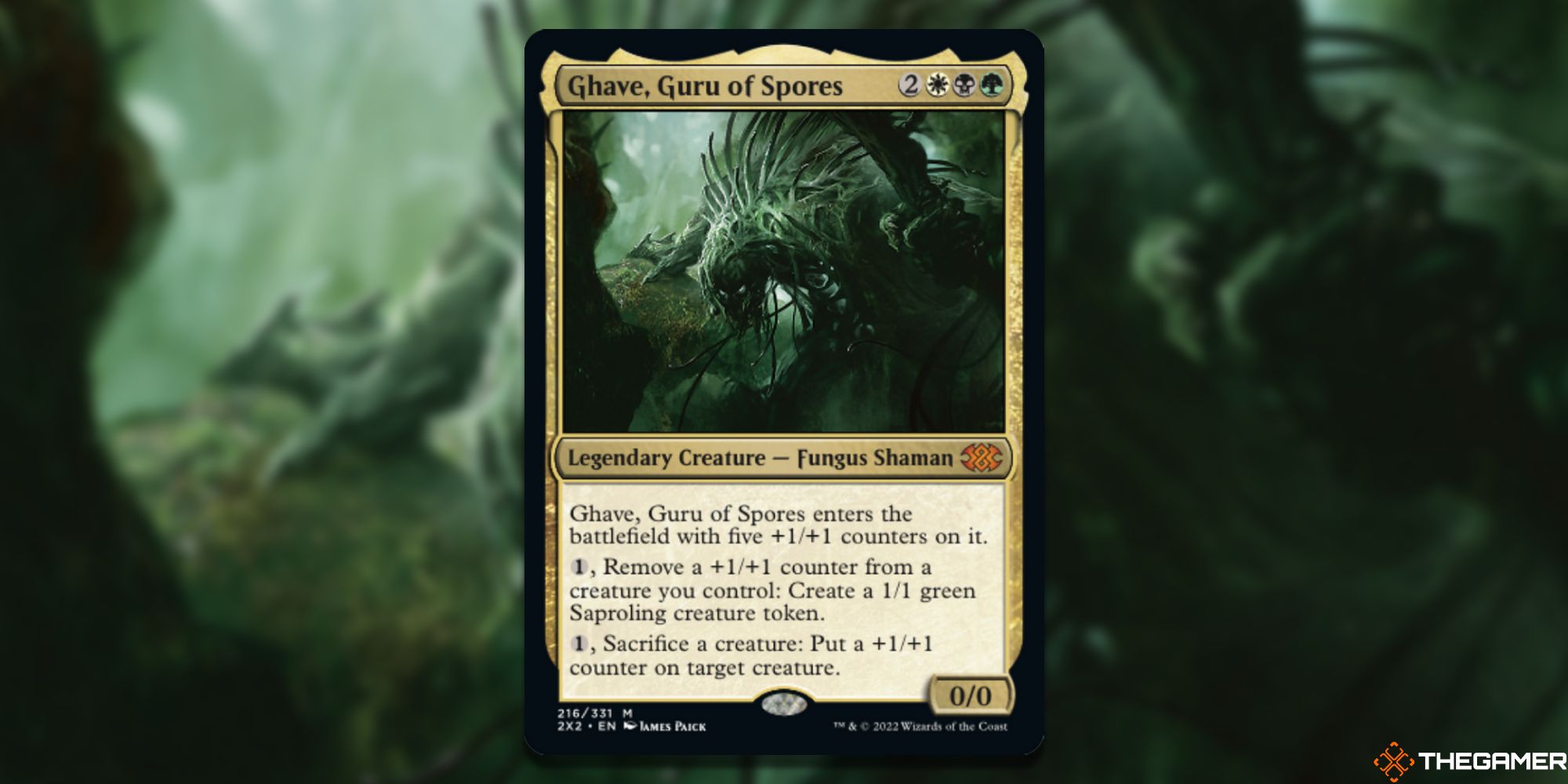 Image of the Ghave, Guru of Spores  card in Magic: The Gathering, with art by James Paick