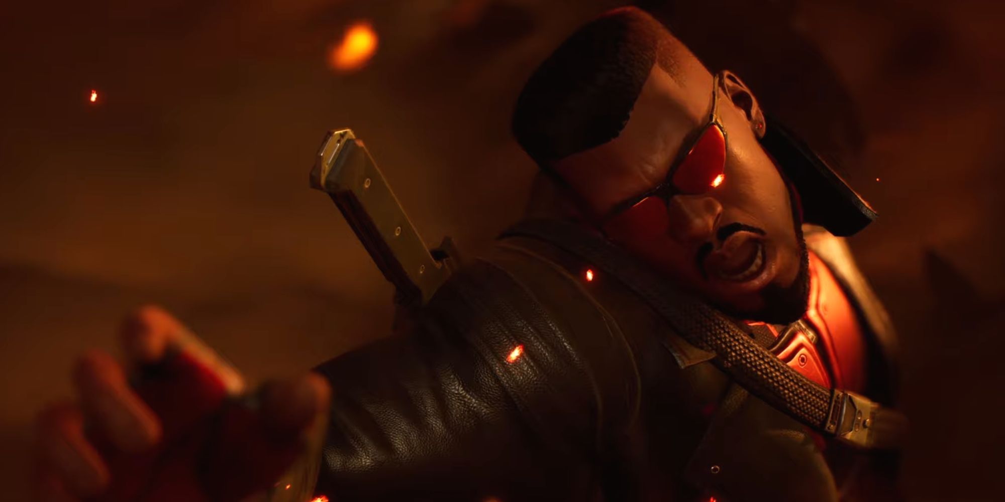 Blade using his "Glaive" ability. A close-up shot of Blade looking determined, and about to strike an enemy.