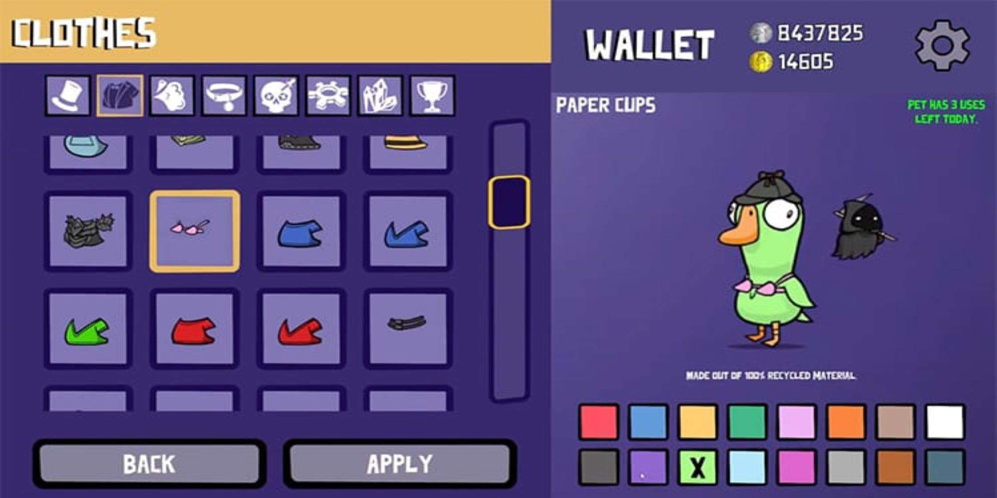 Goose Goose Duck customization screen