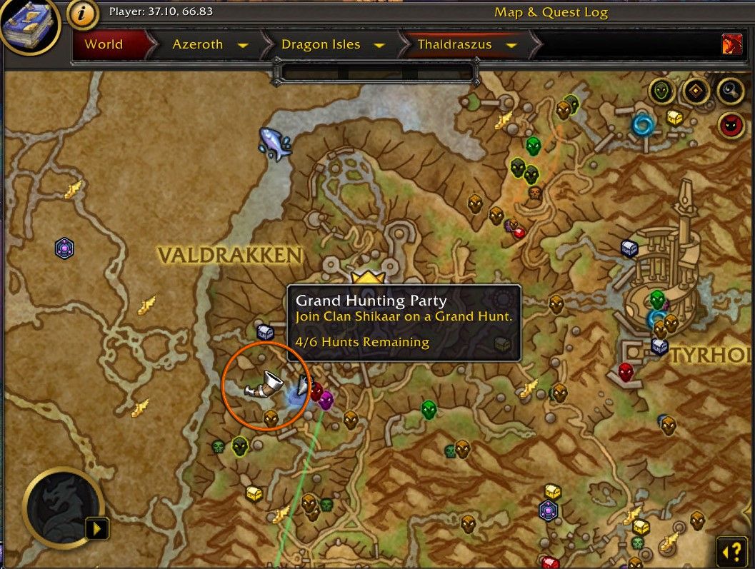 WoW Grand Hunt map location
