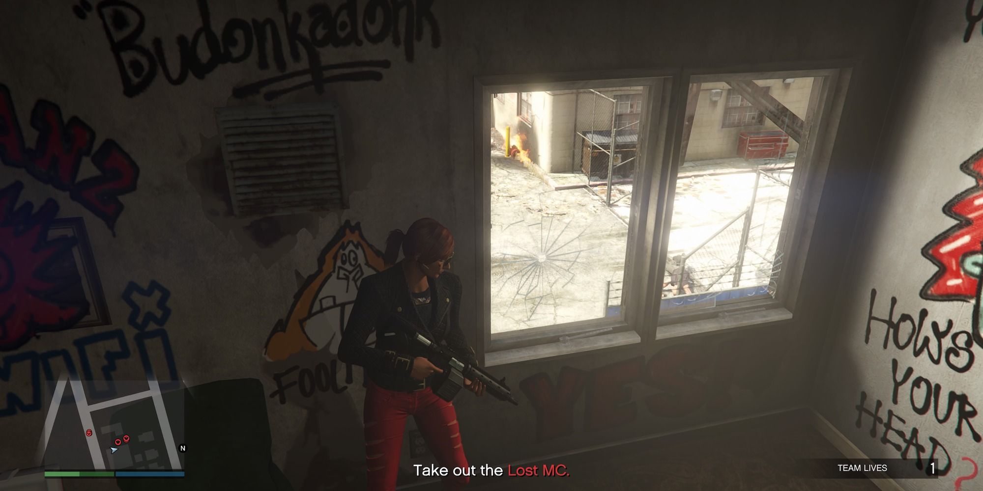 GTA online taking cover in building