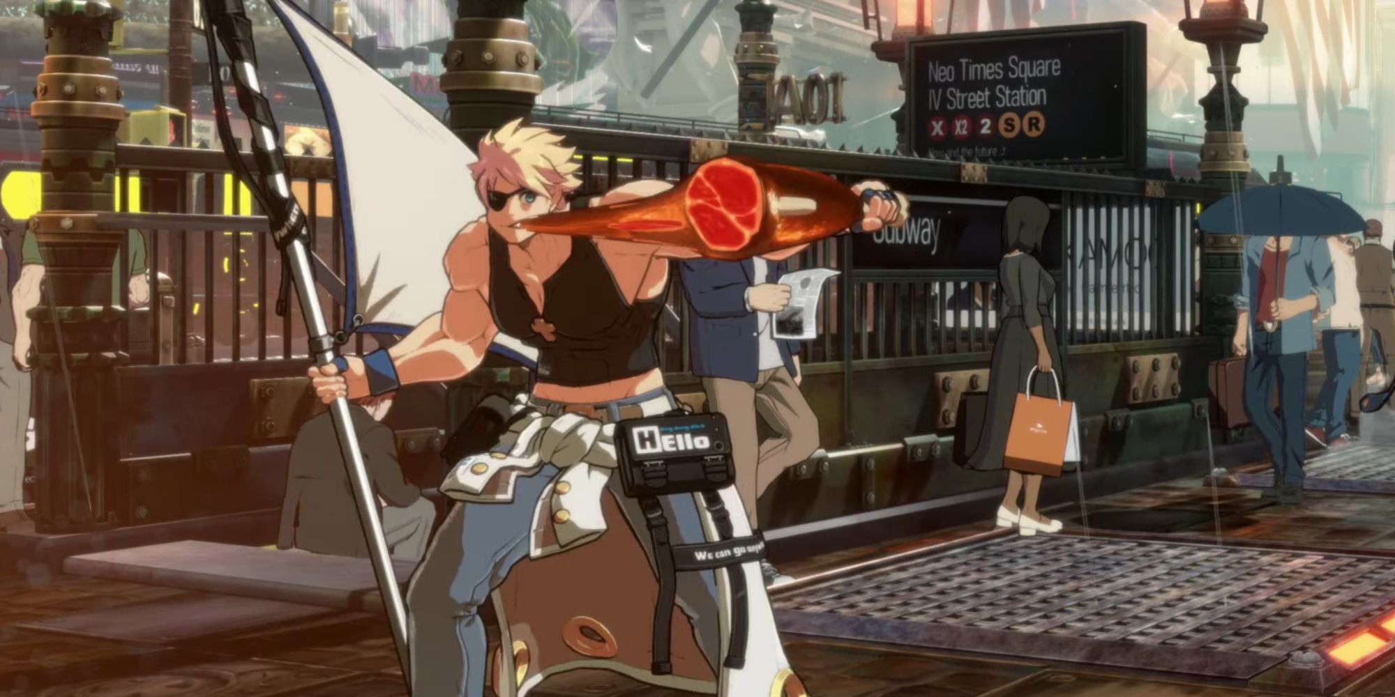 Sin Kiske eating Meat on the Bone with his Still Growing Special Attack in Guilty Gear Strive