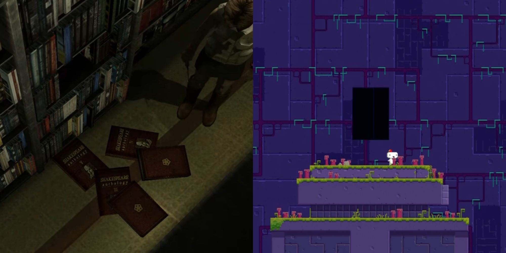 Hardest Puzzles Ever Featured Split Image Silent Hill 3 and Fez