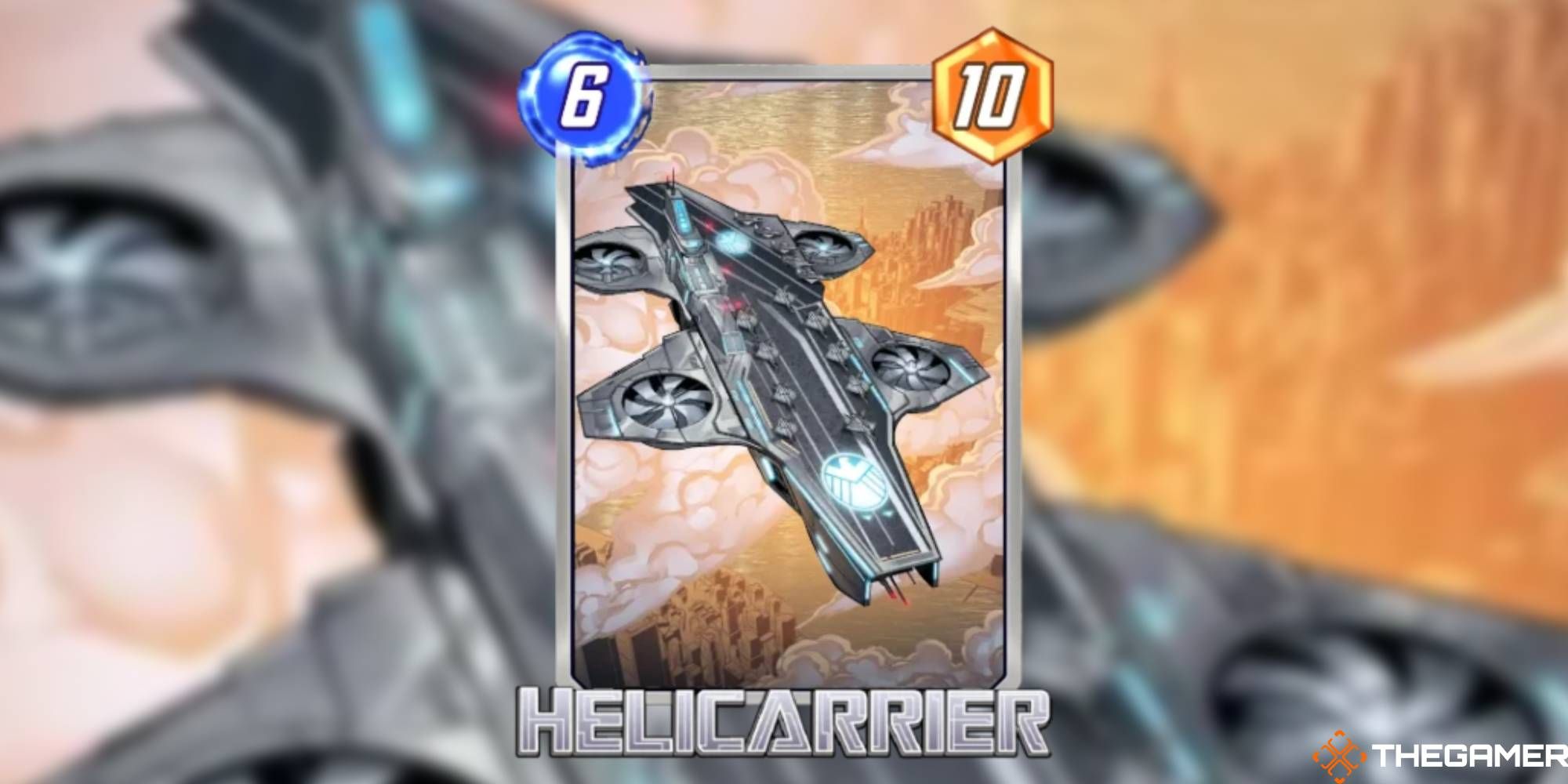 Marvel Snap - Helicarrier on a blurred background