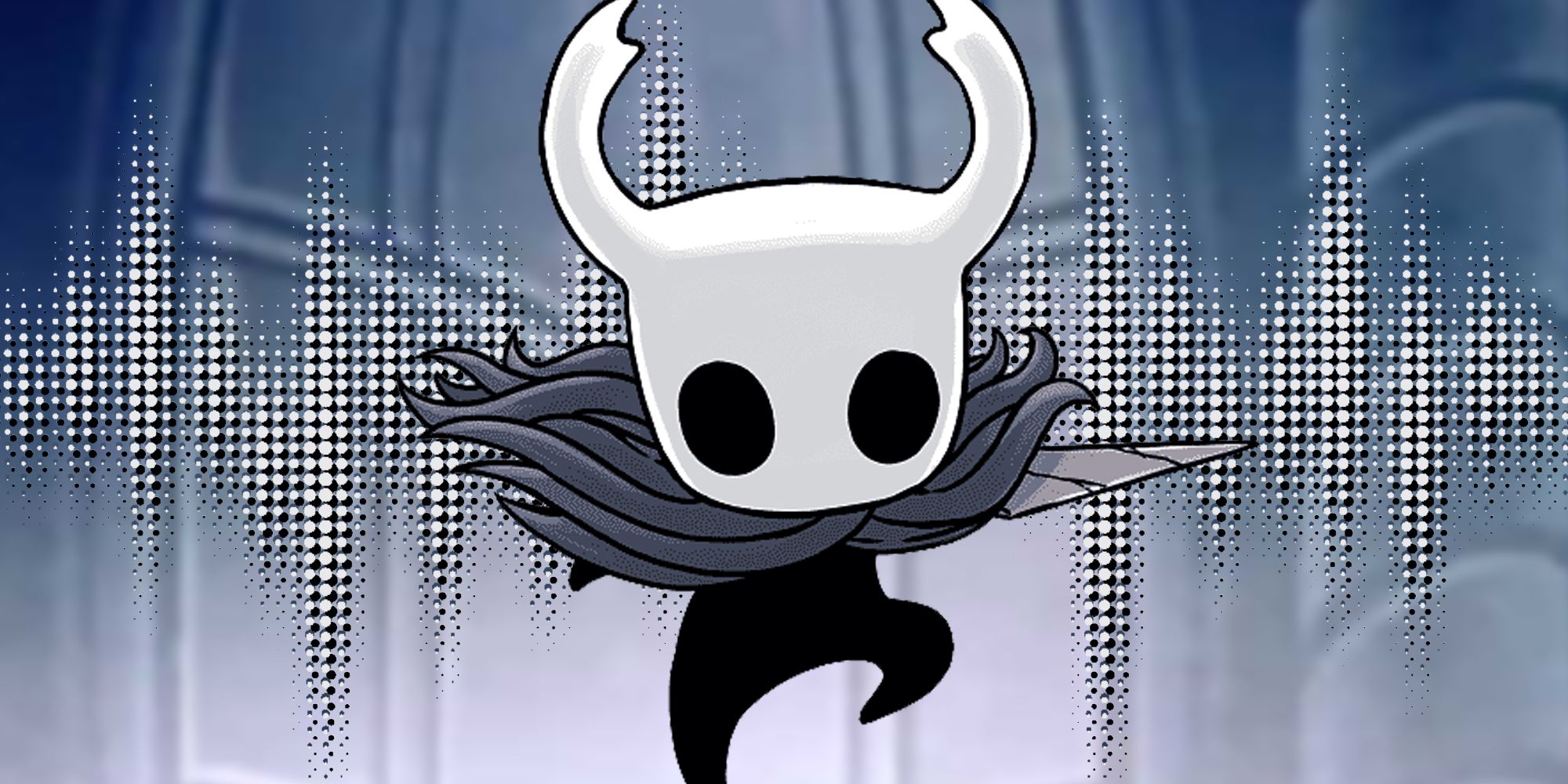 Hollow Knight with soundwave in background