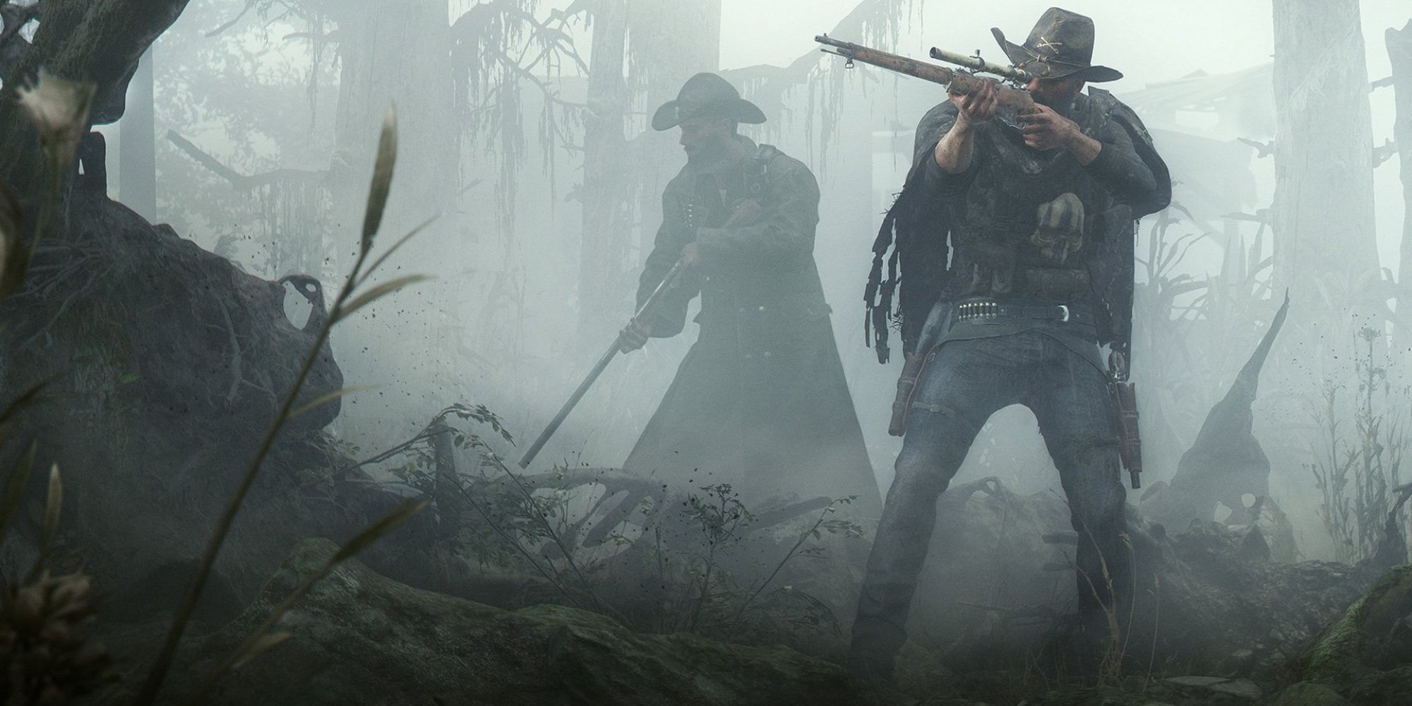Hunt Showdown Hunters Aiming In The Mist