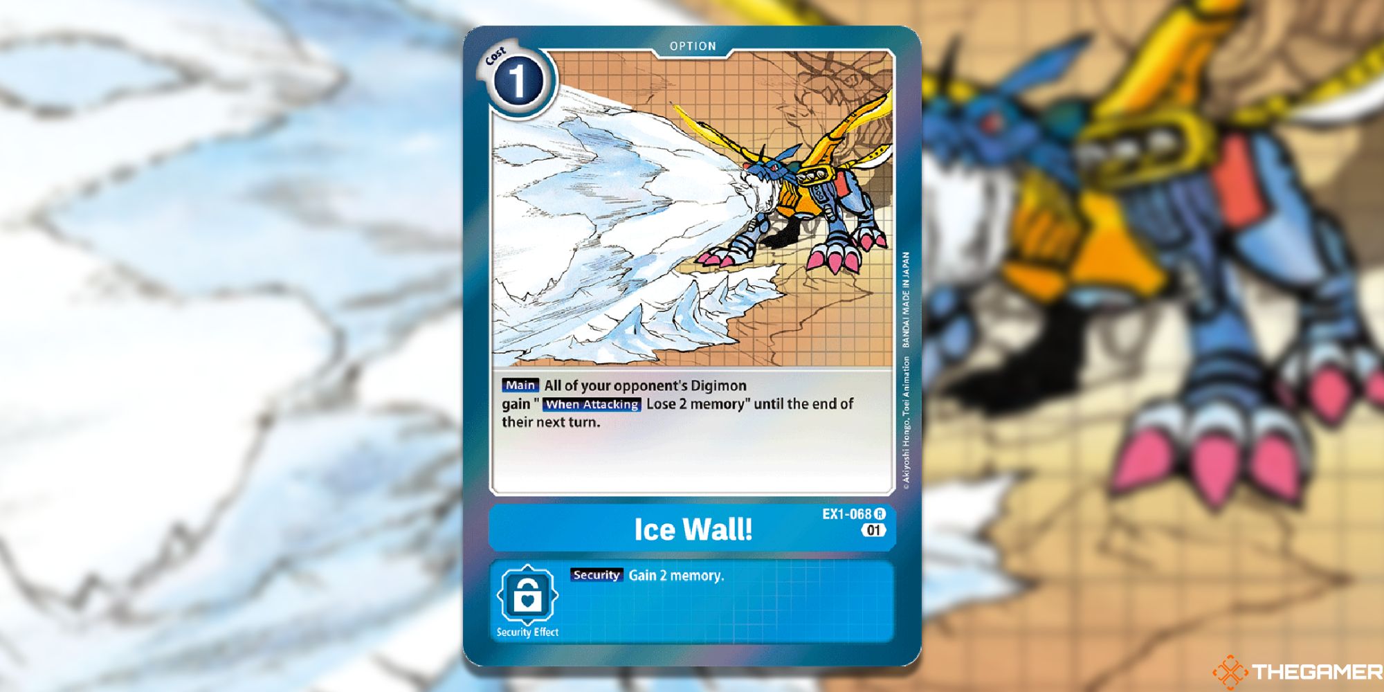 Ice Wall ex1 card from the Digimon Card Game.