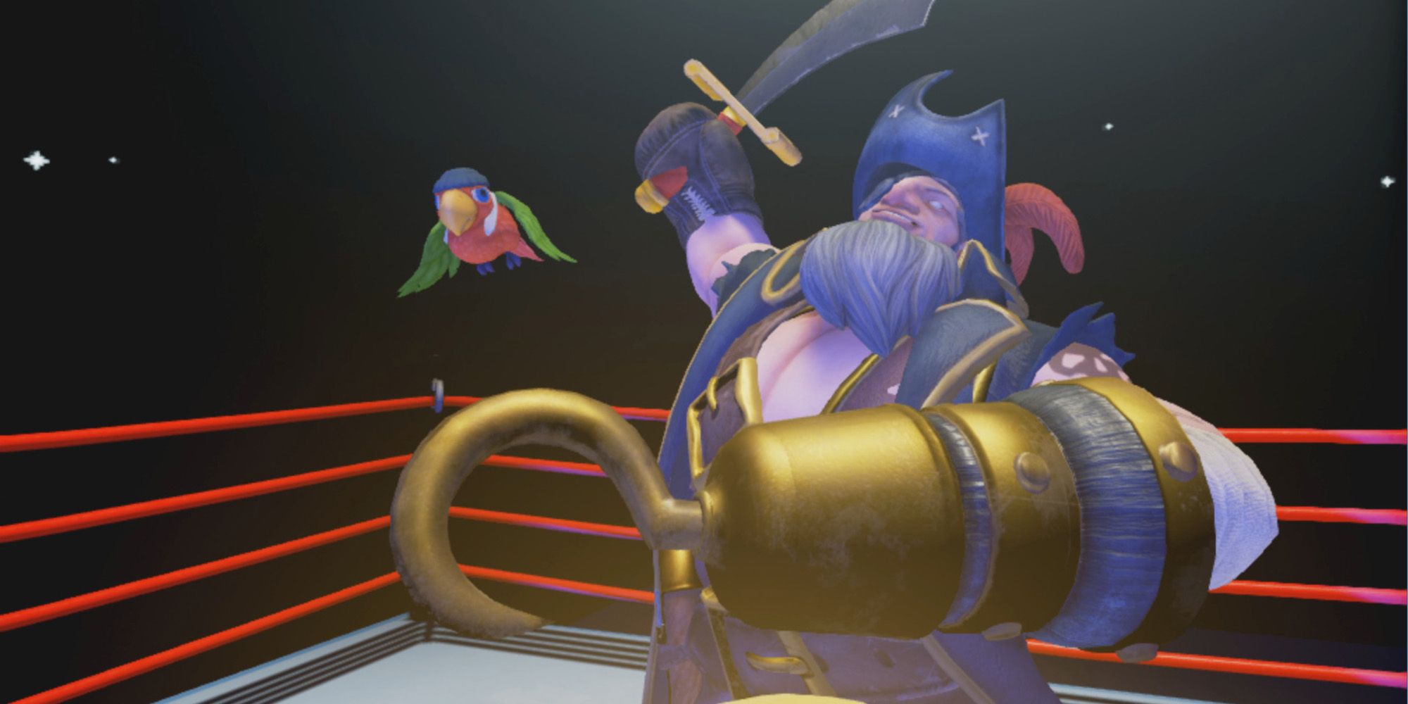 A pirate swinging his sword to attack you in Knockout League