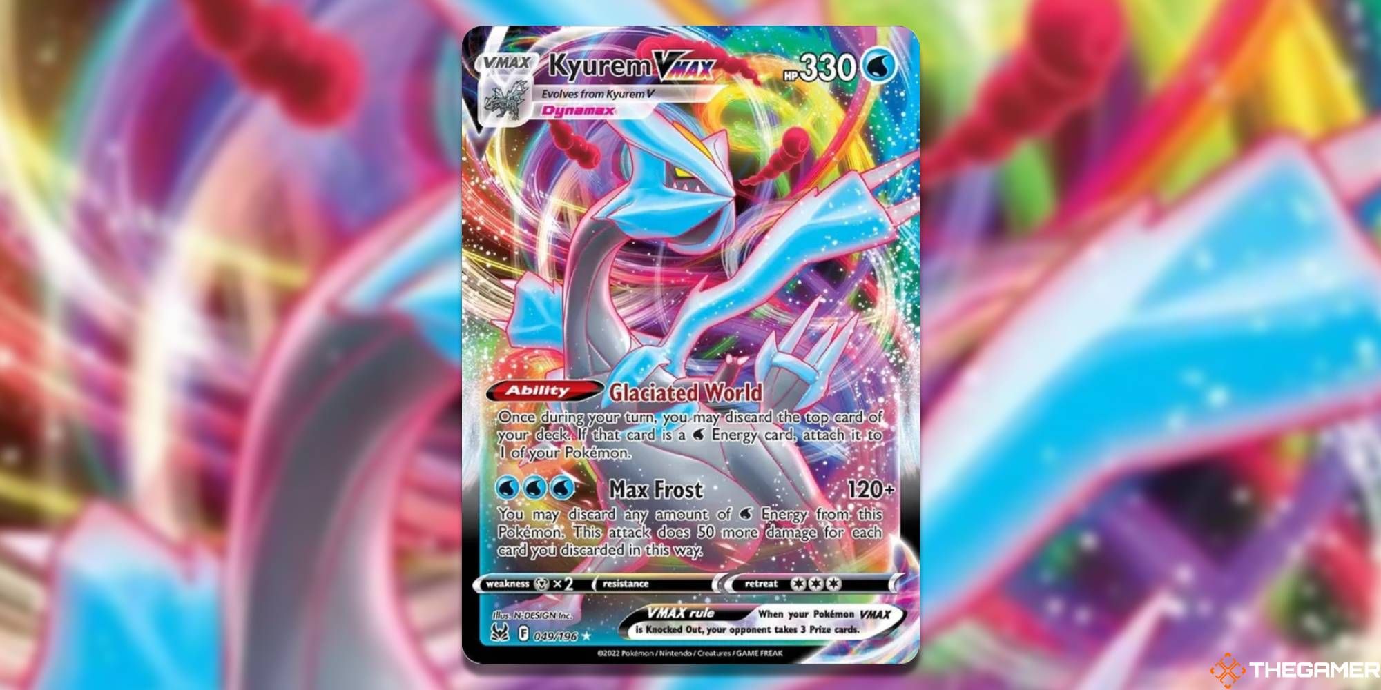 Kyurem VMAX from Pokemon TCG with blurred bakcground