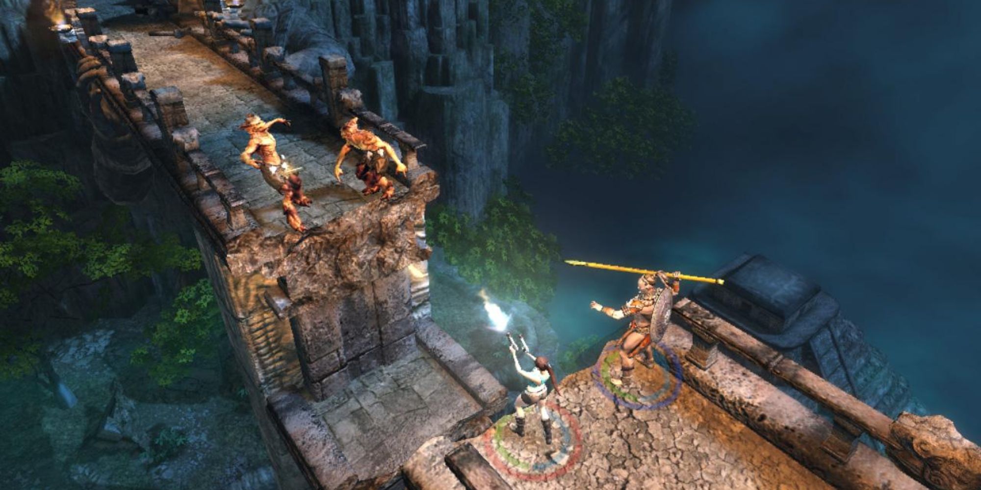 Lara Coft And The Guardian Of Light Screenshot of Co-op Gameplay
