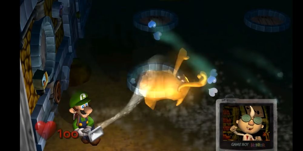 Luigi's Mansion Poltergust 3000 Sucking Up Ghost