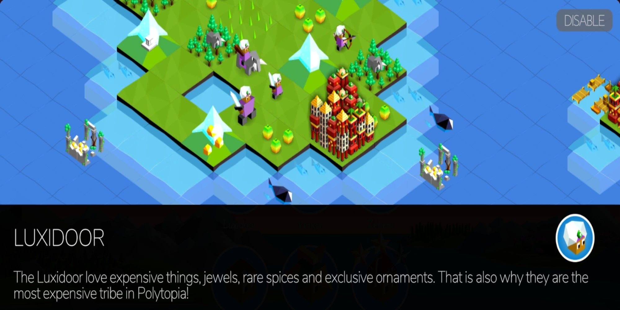 Information on the Luxidoor Tribe from Battle of Polytopia.