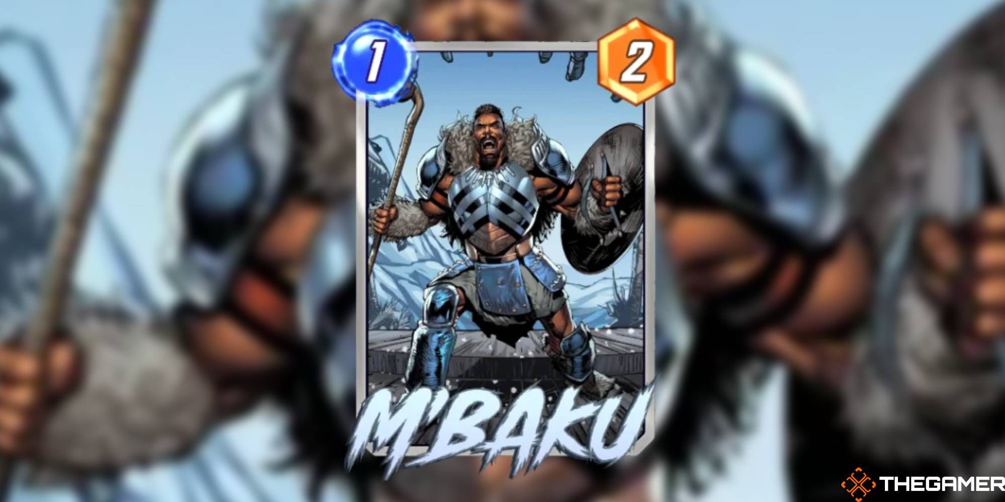 Marvel Snap - M'Baku on a blurred background