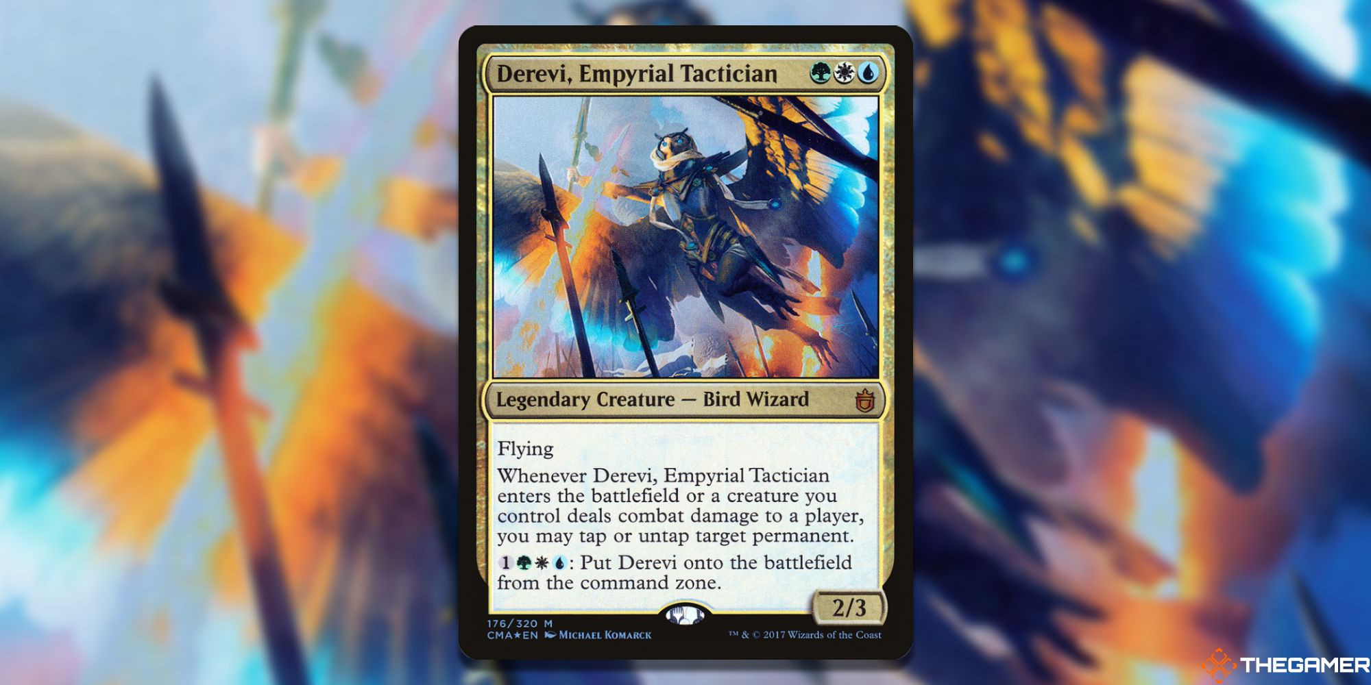 Image of the Derevi, Empyrial Tactician card in Magic: The Gathering, with art by Michael Komarck