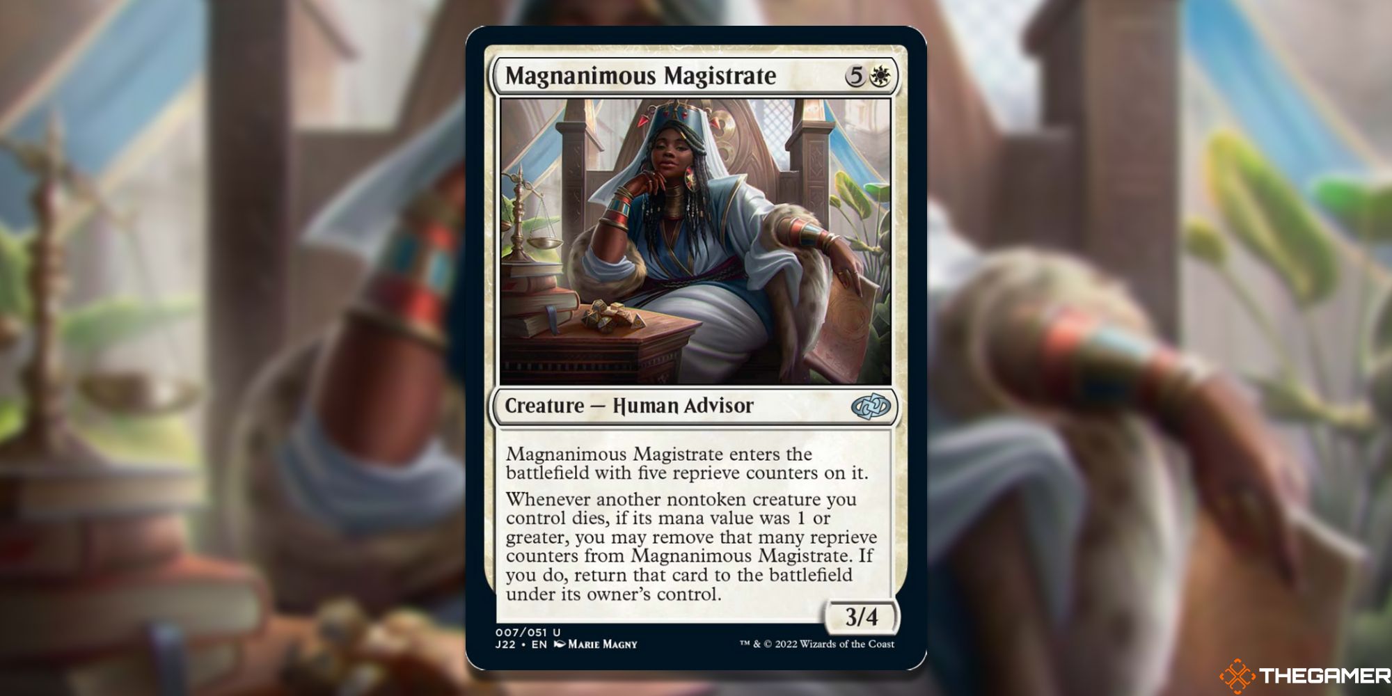 Magic The Gathering – The 8 Best New White Cards In Jumpstart 2022 Magnanimous Magistrate