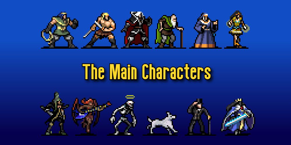 A few of the main characters you'll get to unlock. From top-left is Antonnio, Gennaro, Arca, Poe, Clerici, and Christine. Bottom-left is Pugnala, Concetta, Mortaccio, O'Sole, Ambrojoe, and Queen Sigma.
