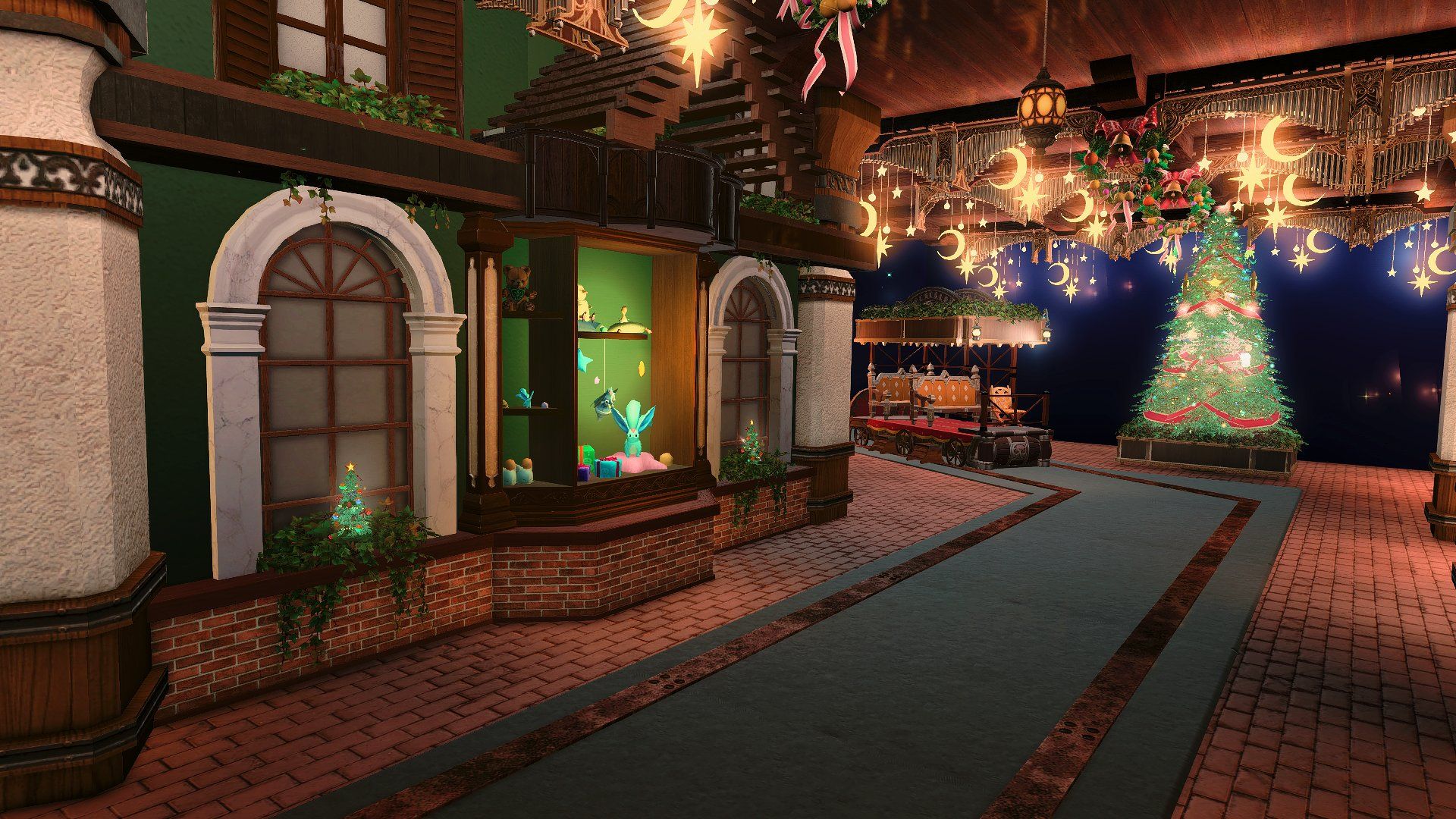 Maple Blackwell's Main Street USA Christmas build in FF14
