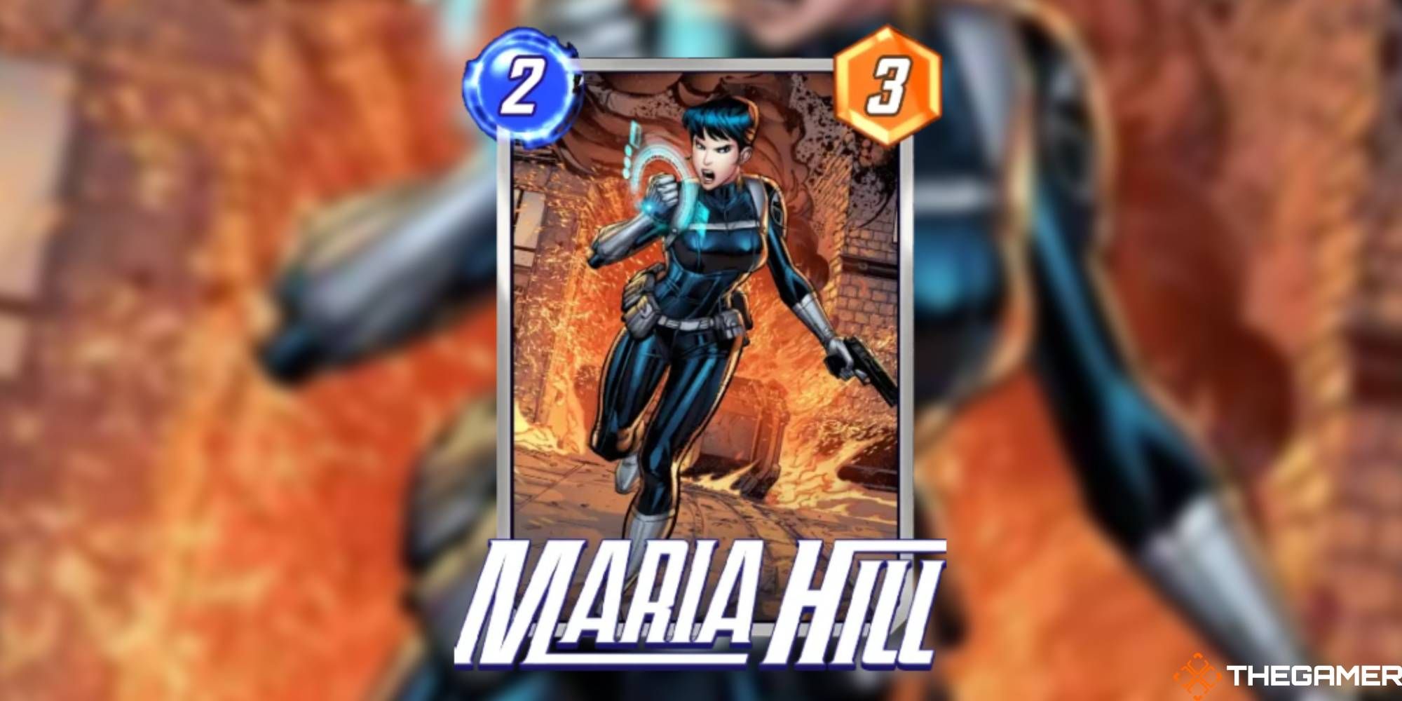 Marvel Snap - Maria Hill on a blurred background