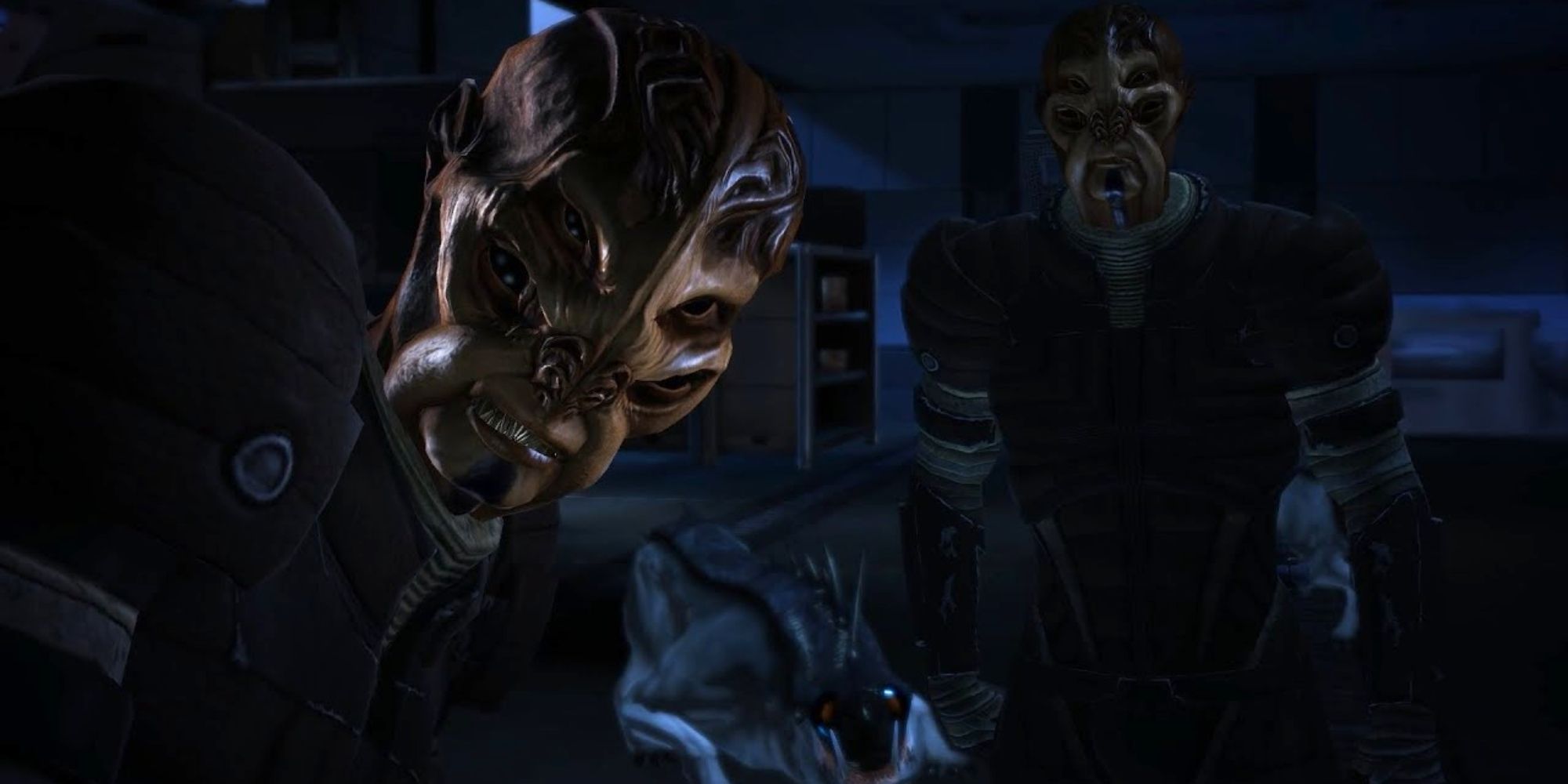 Mass Effect Screenshot Of Batarians and Varren