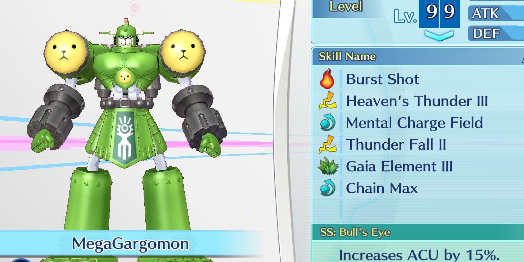 Digimon Cyber Sleuth: MegaGargomon Stats