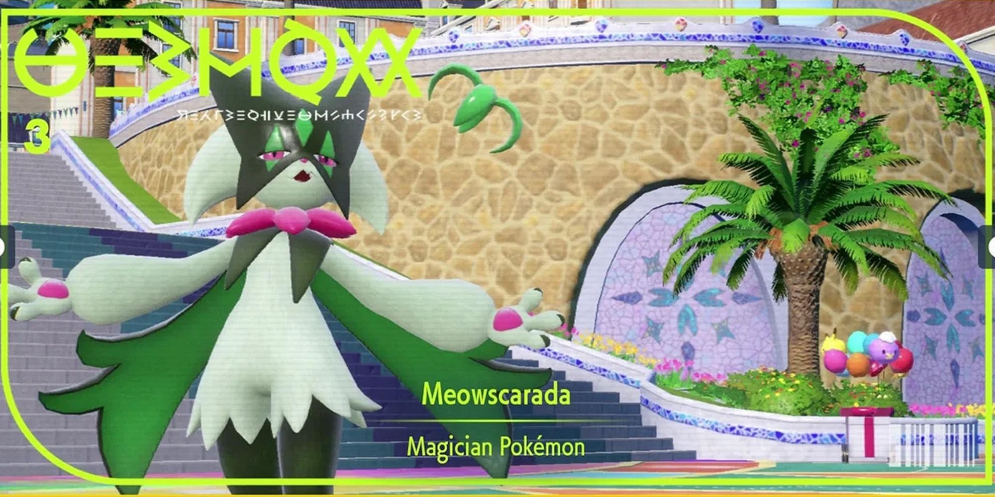 Meowscarada in the Paldea Pokédex