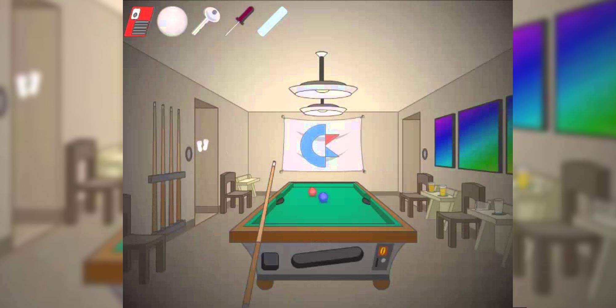 Mystery Of Time And Space gameplay in pool table room