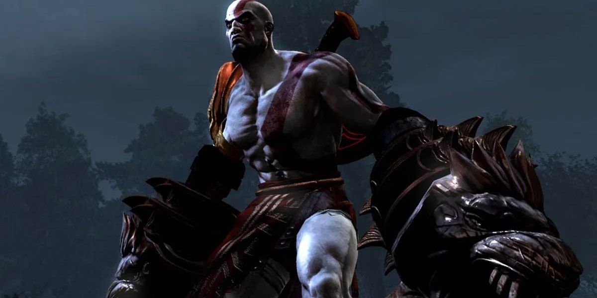 Kratos ready to fight with his Nemean Cestus in God of War 3