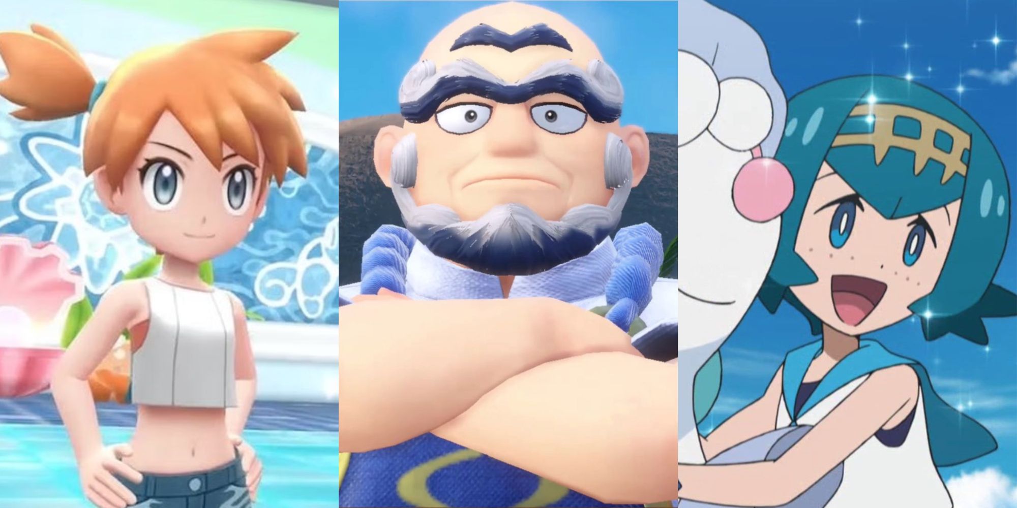 Pokemon Best Water Trainer Feature Image - Misty, Kofu, and Lana