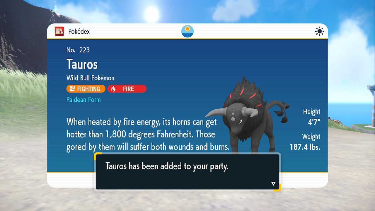 Paldean Tauros Blaze Breed Pokedex