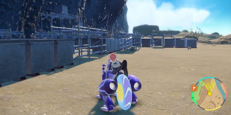 pokemon scarlet violet scaffolding with items and bike