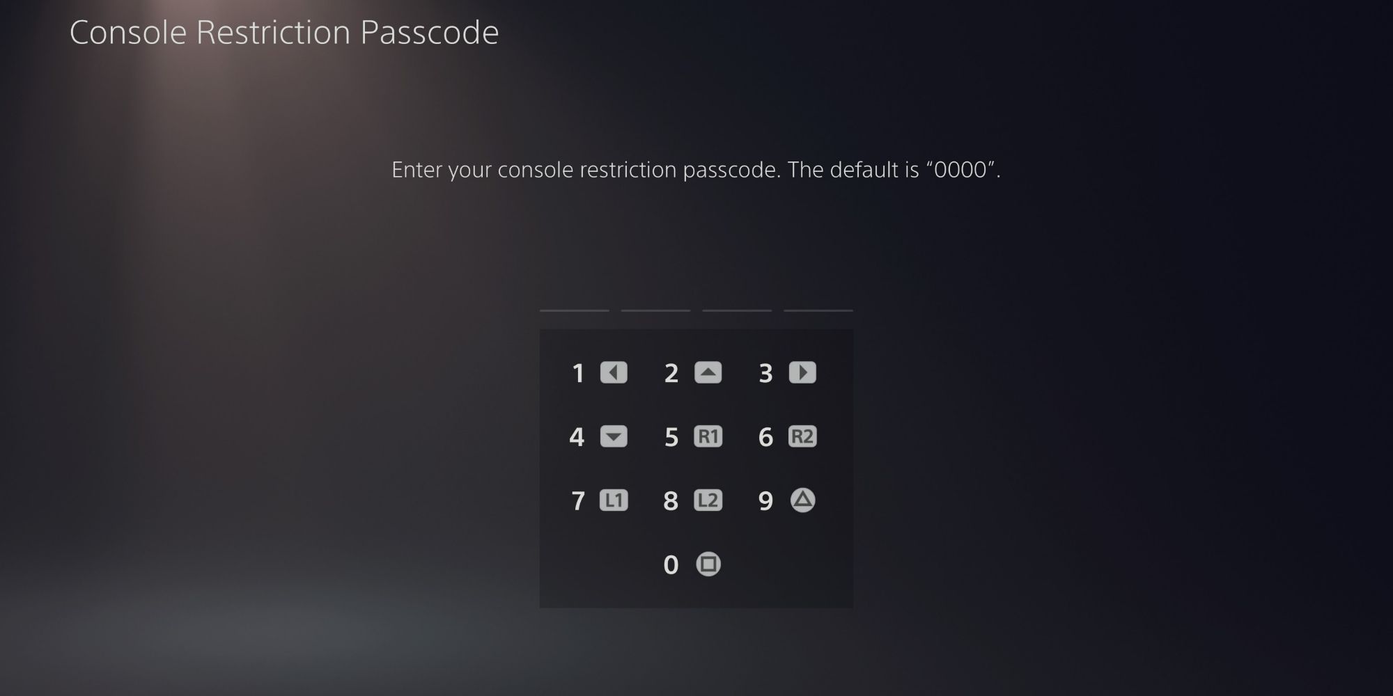 PS5 Guide Console Restriction Passcode