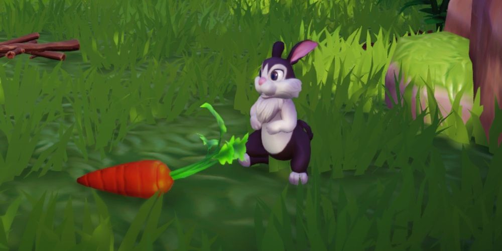 A Rabbit with a carrot in Disney Dreamlight Valley