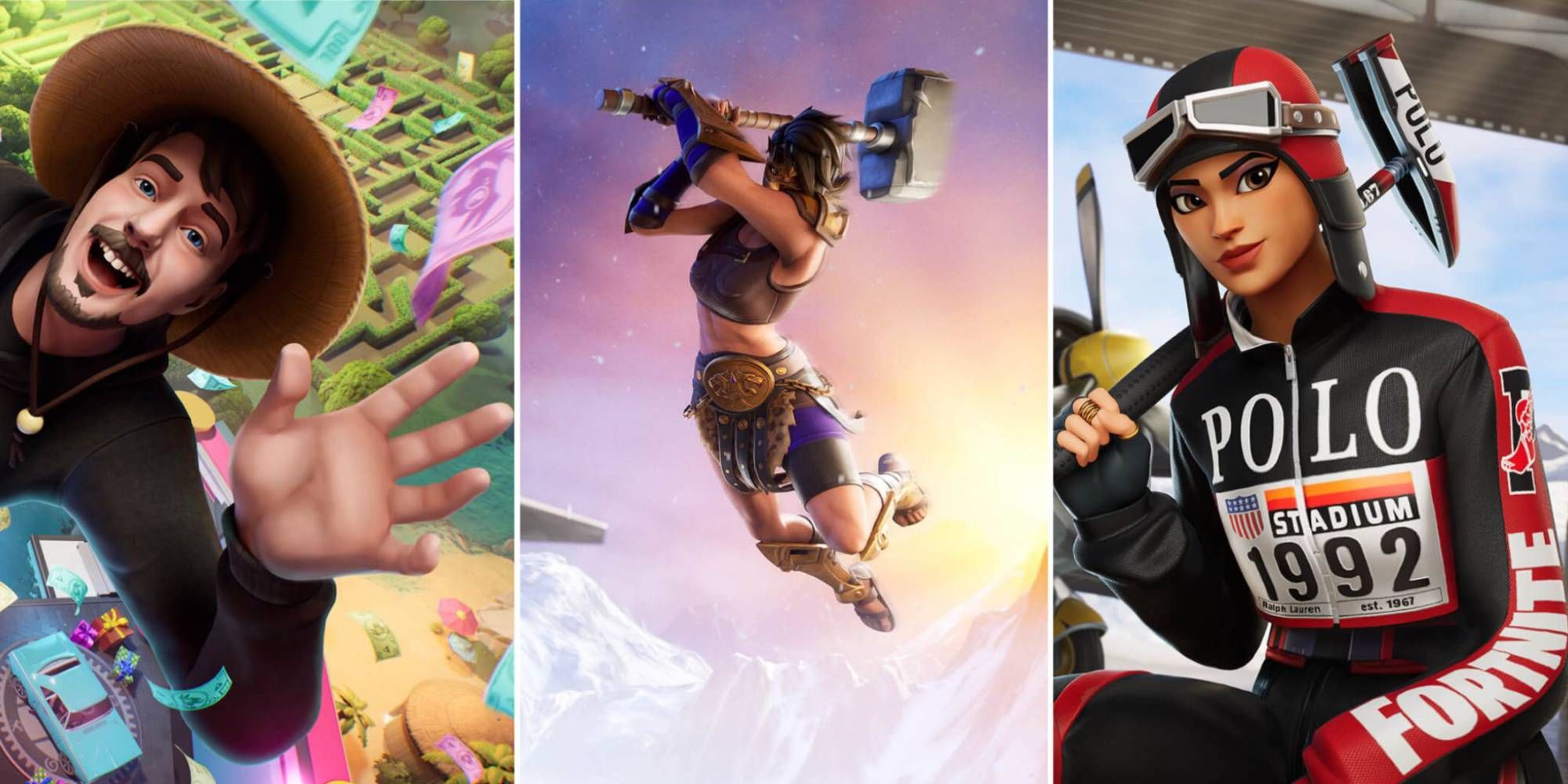 Relatable Things People Do In Fortnite Feature Image, showing different characters from the game.