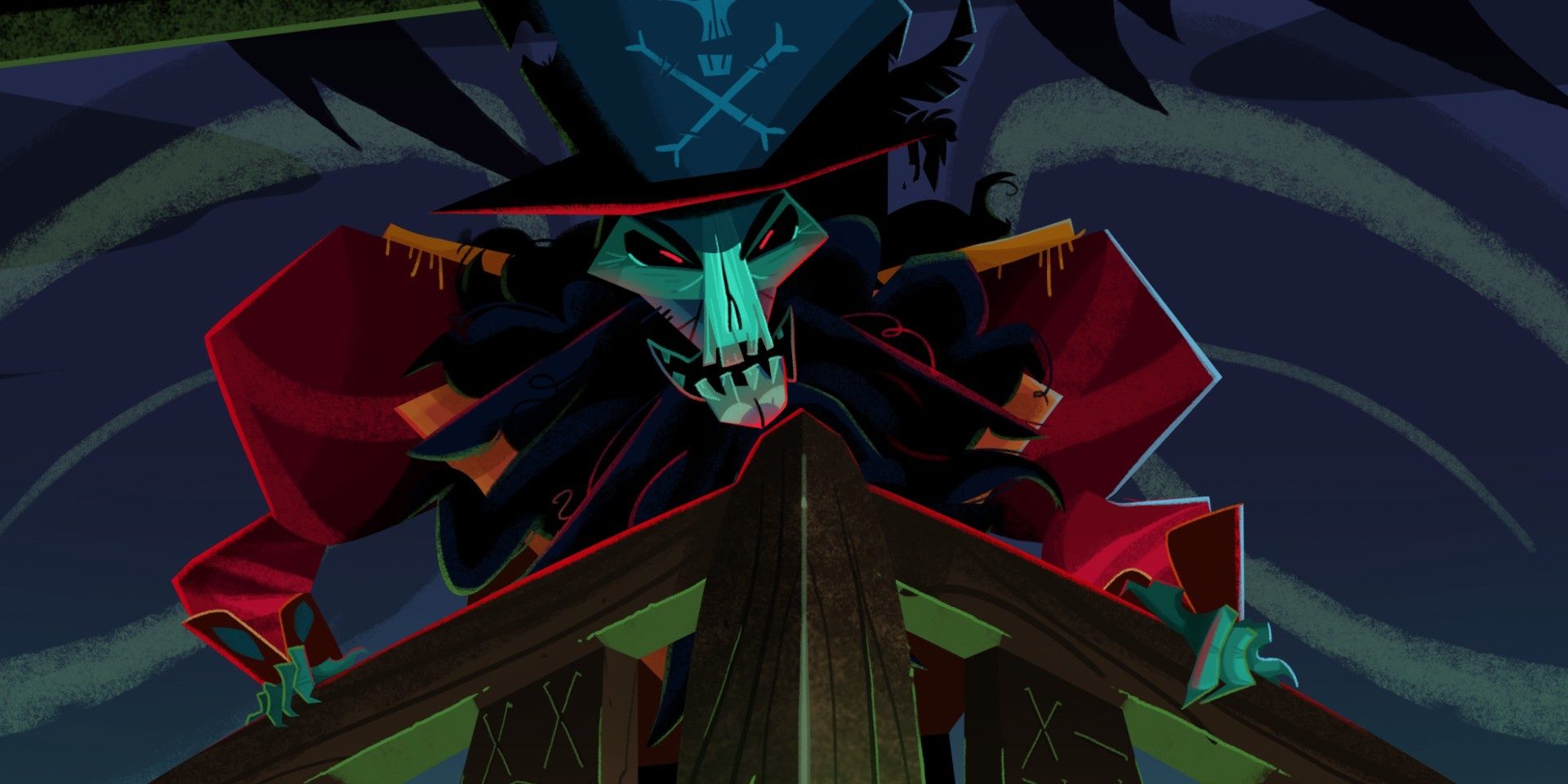 LeChuck looking over his boat in Return to Monkey Island
