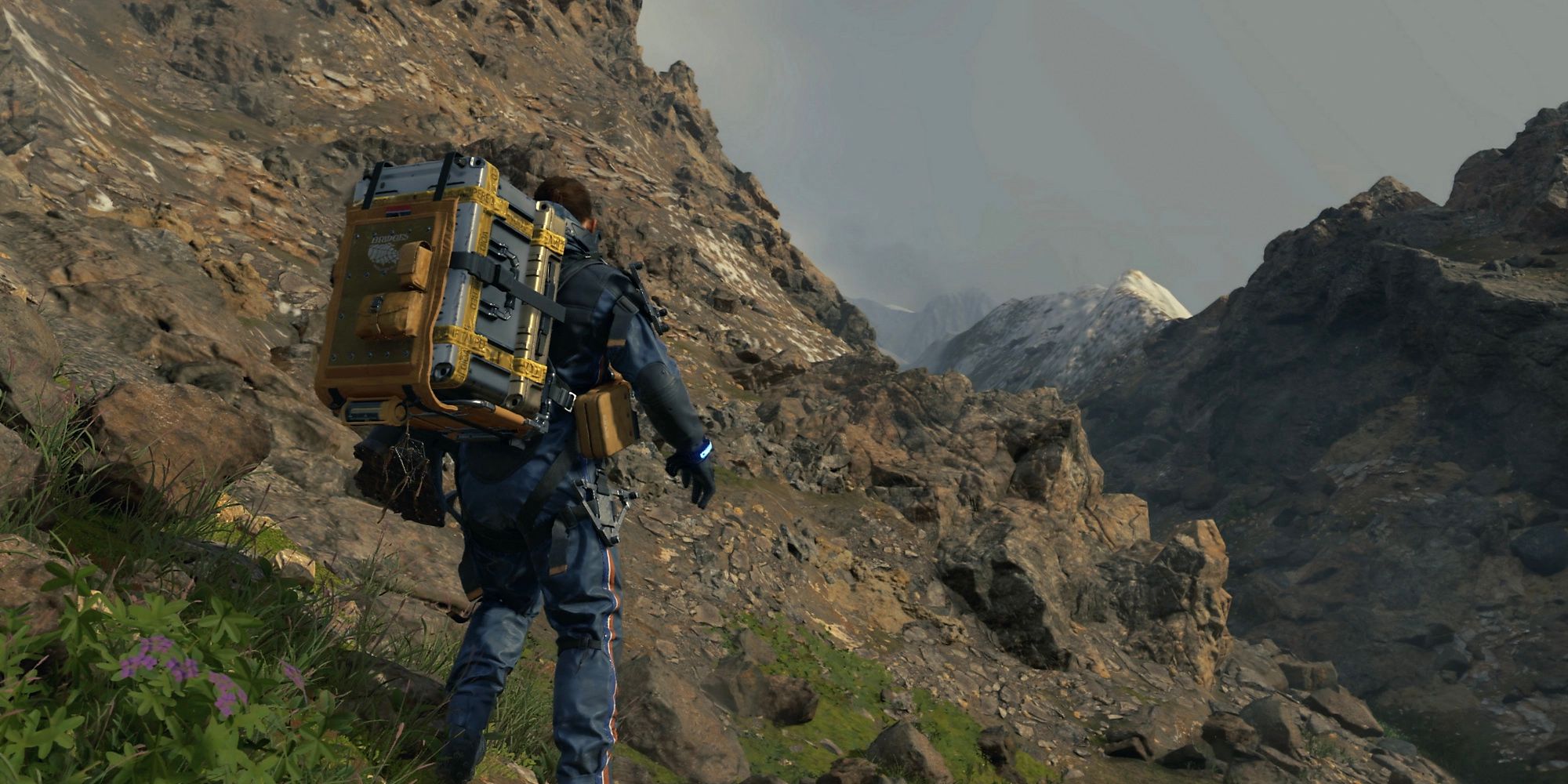 sam in the mountains in death stranding