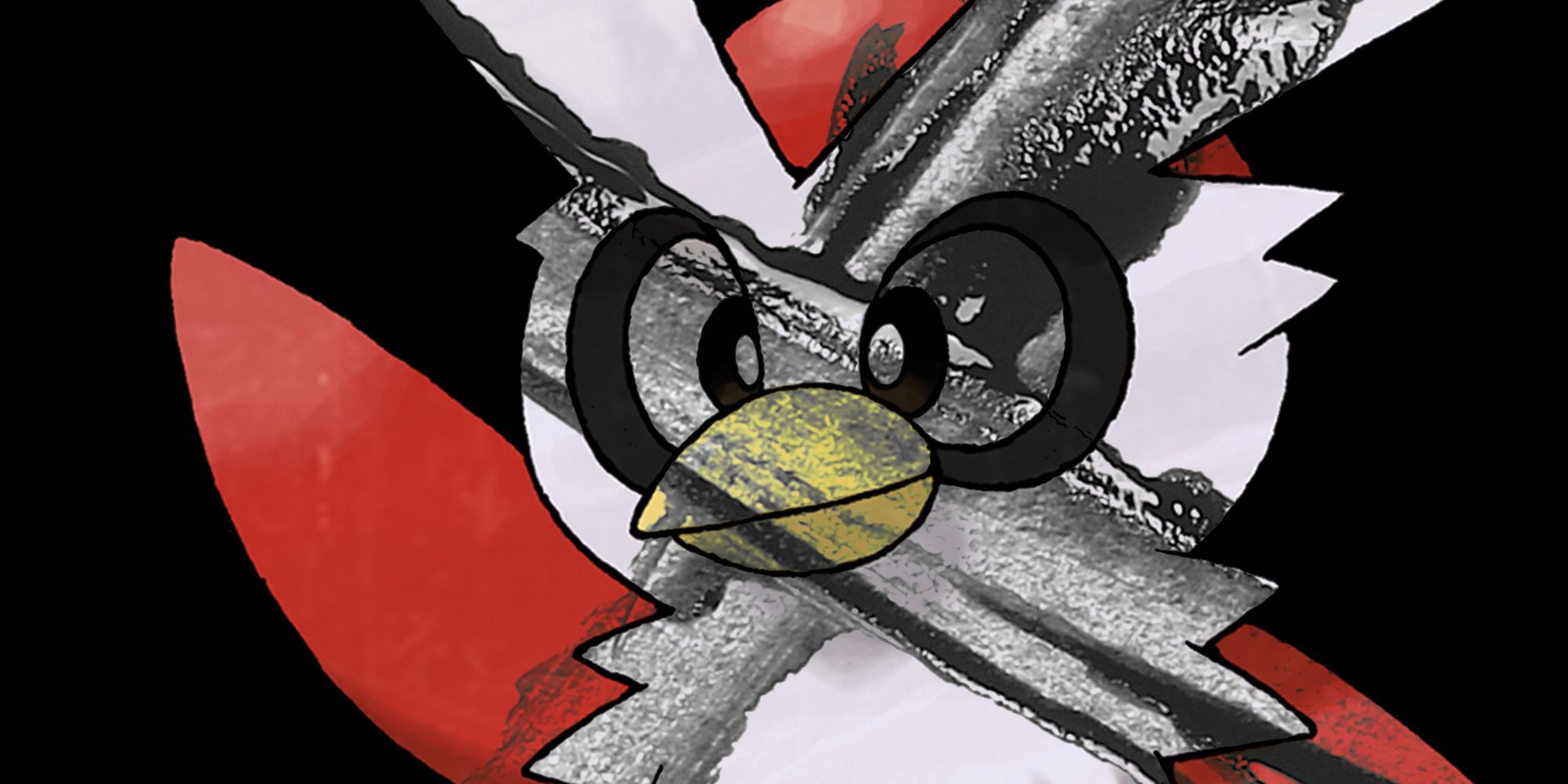 scratched out cross over delibird's face
