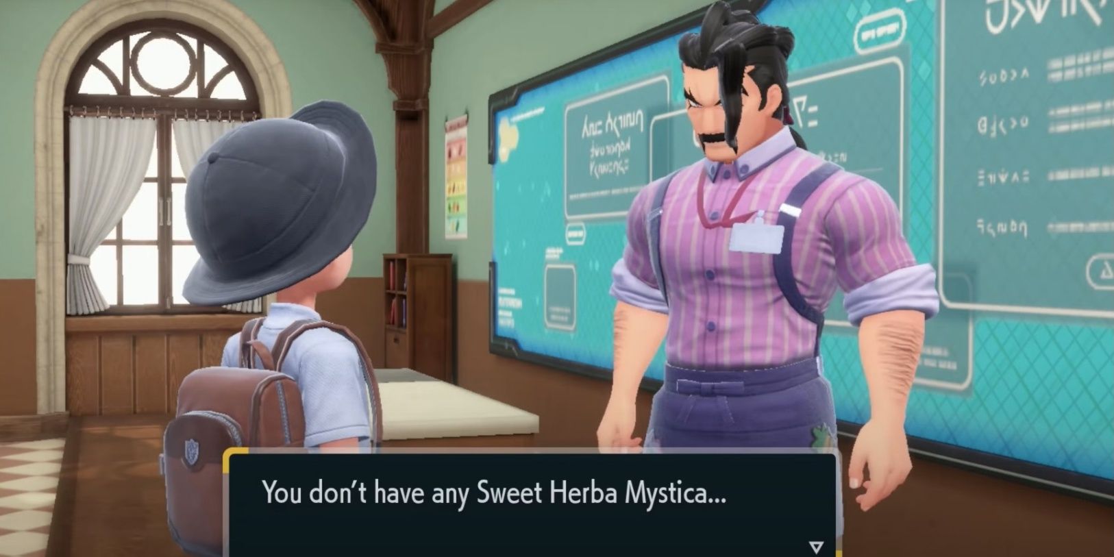 Saguaro waiting to receive and item from the player in Pokemon Scarlet and Violet.